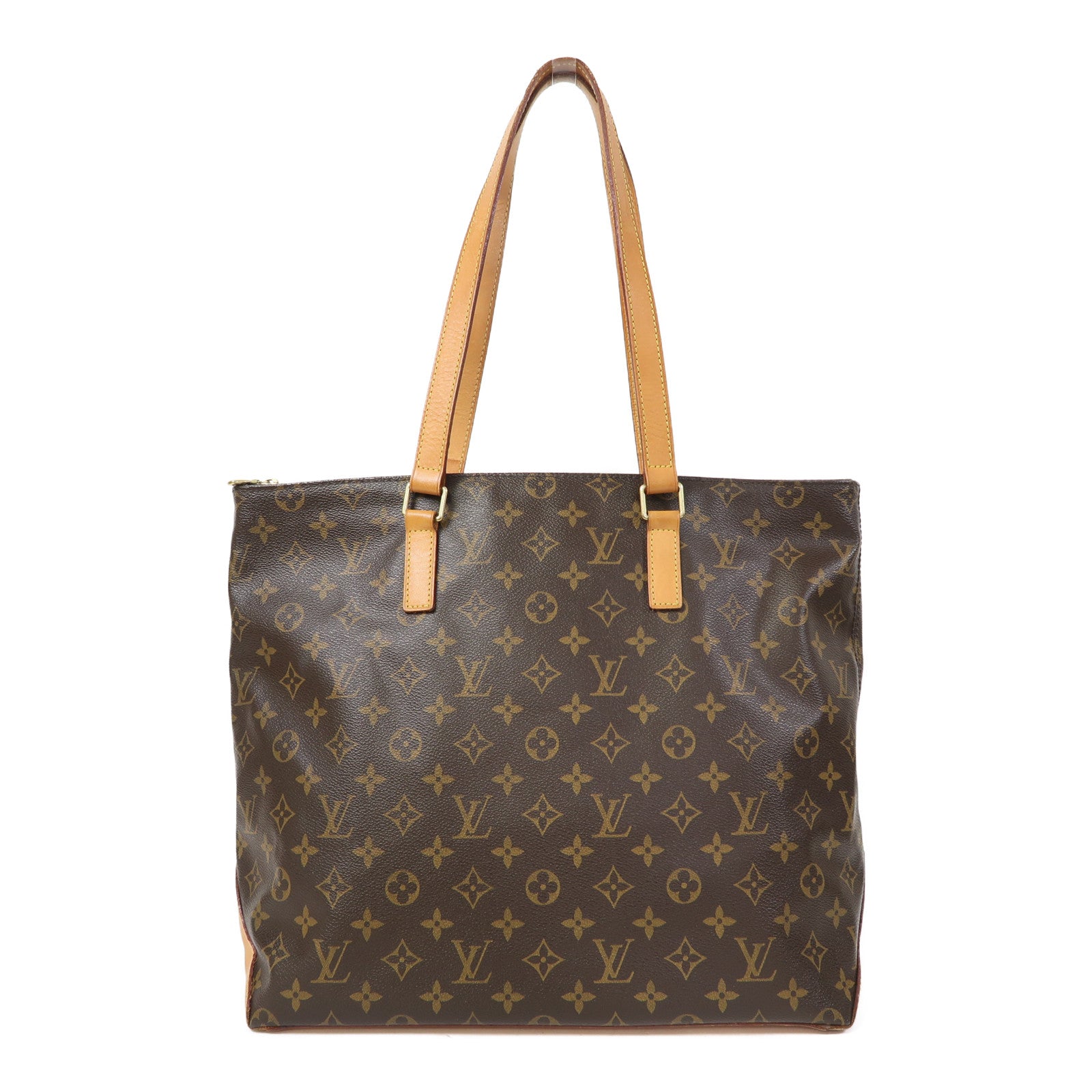LOUIS VUITTON Monogram Cabas Mezzo金扣肩背袋啡色