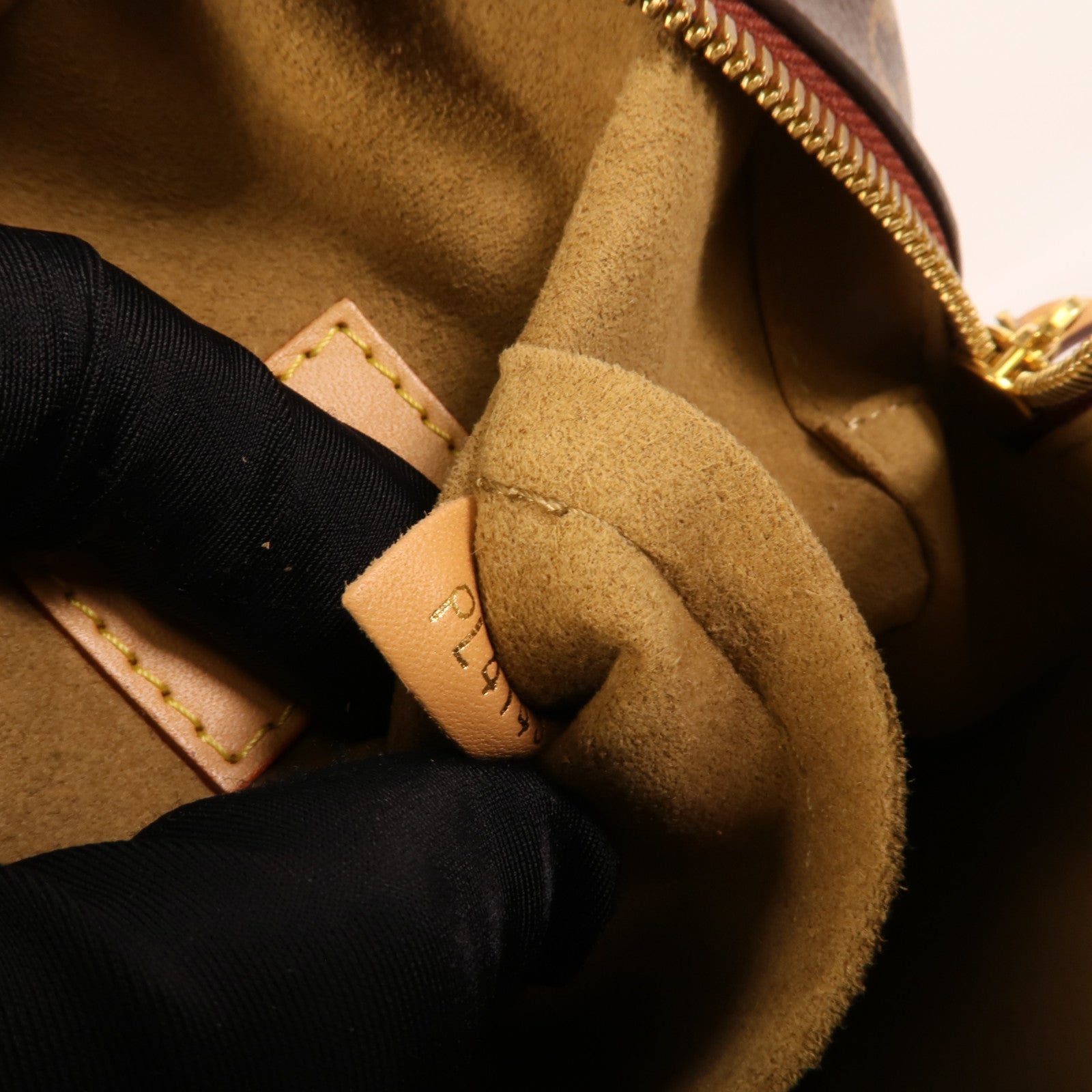 LOUIS VUITTON Monogram Boite Chapeau Souple金扣肩背袋棕色