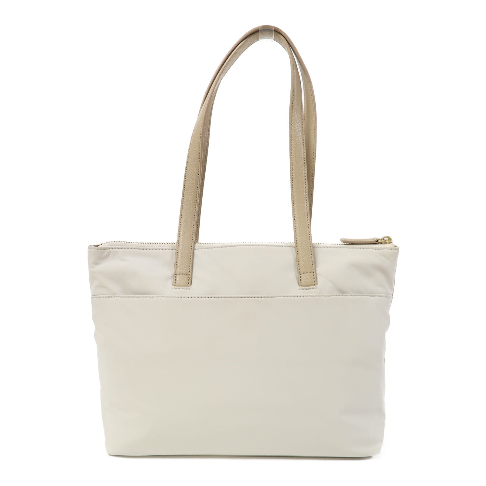 agnes b. 尼龍Tote Bag金扣肩背袋白色