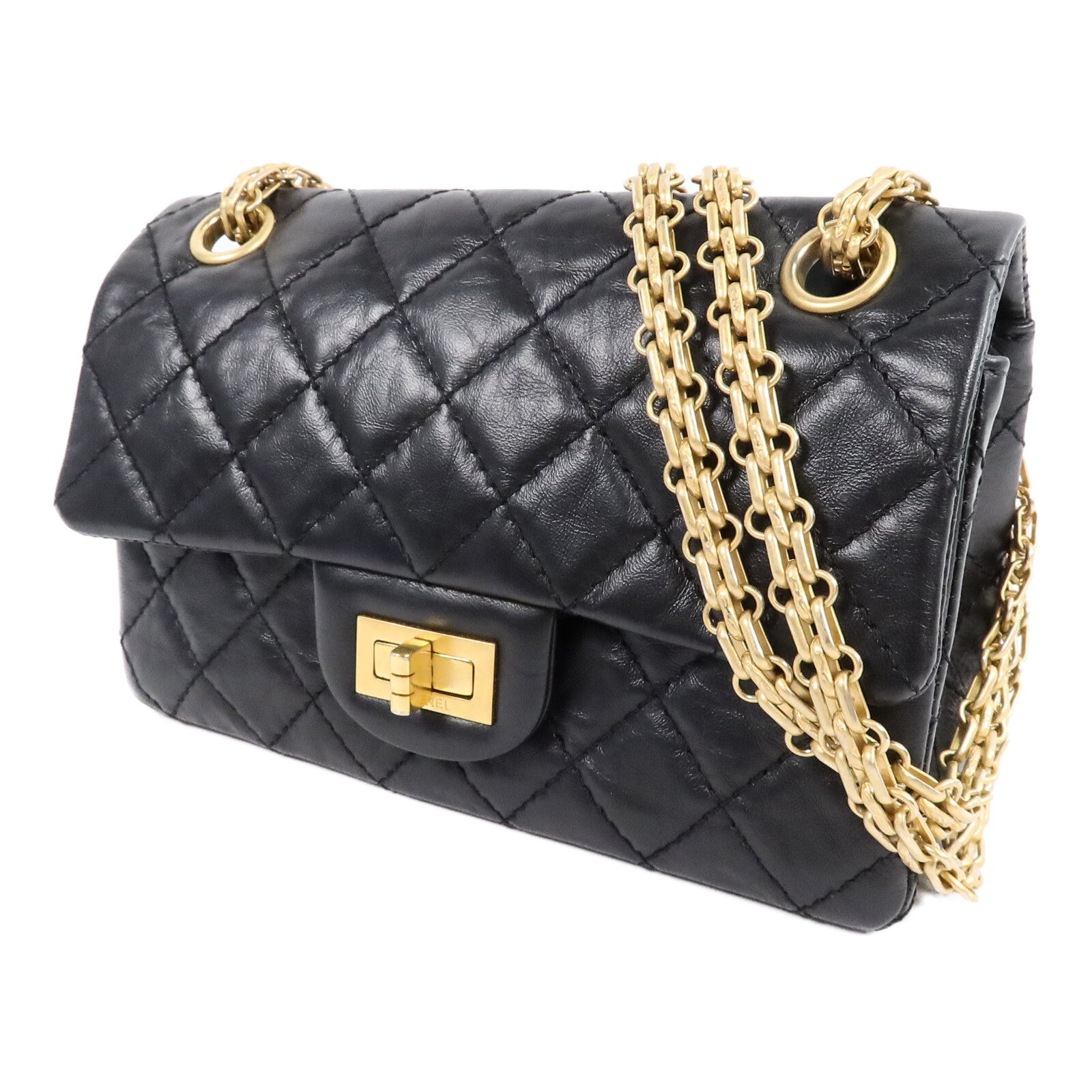 CHANEL 牛皮皮革2.55 Mini鏈帶肩背袋
