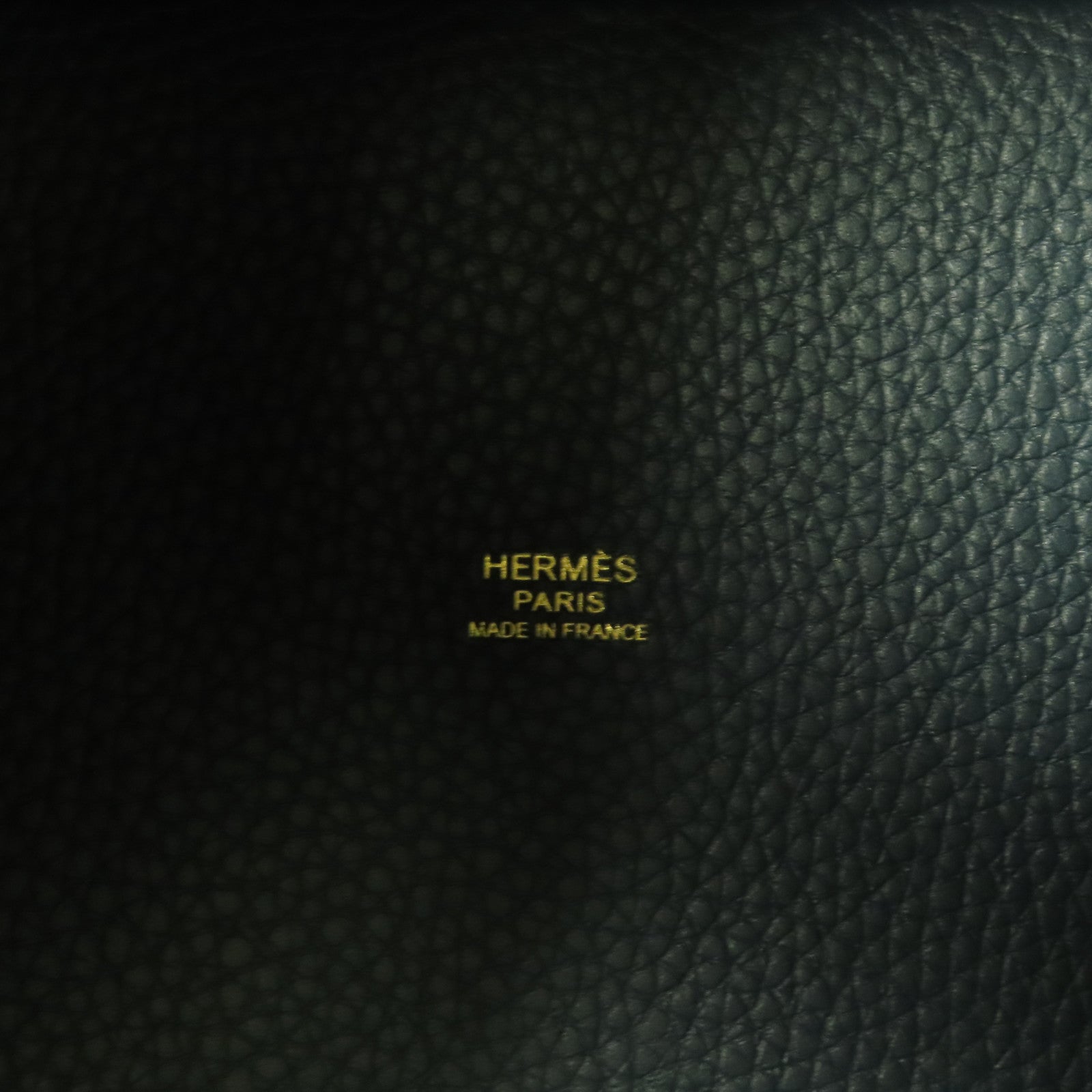 HERMES GHW Picotin PM Tote Bag Clemence Leather Vert Cypres