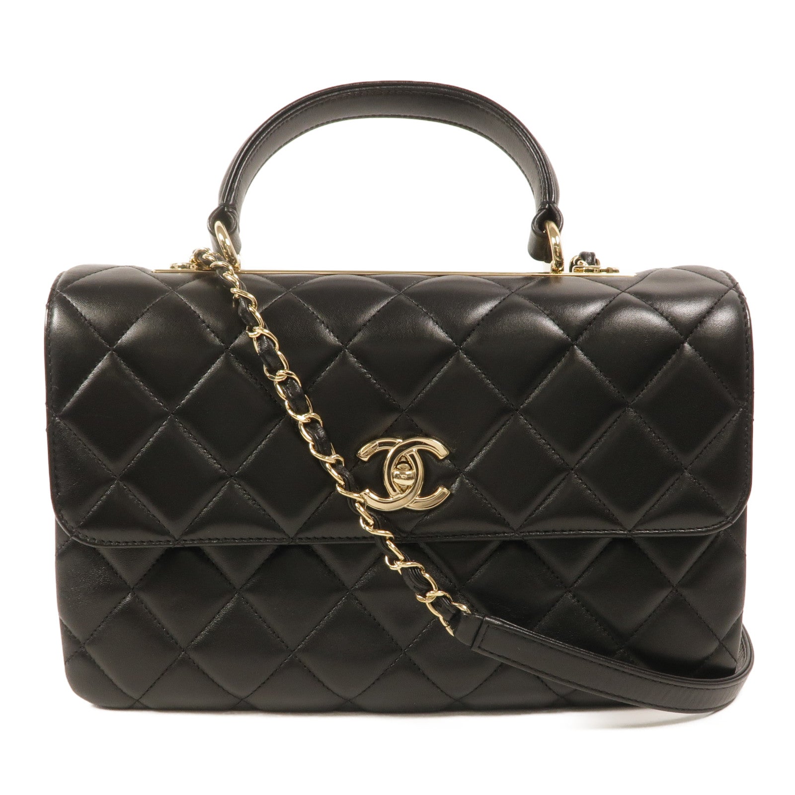 CHANEL 羊皮皮革Trendy CC Top Handle手挽肩背兩用袋