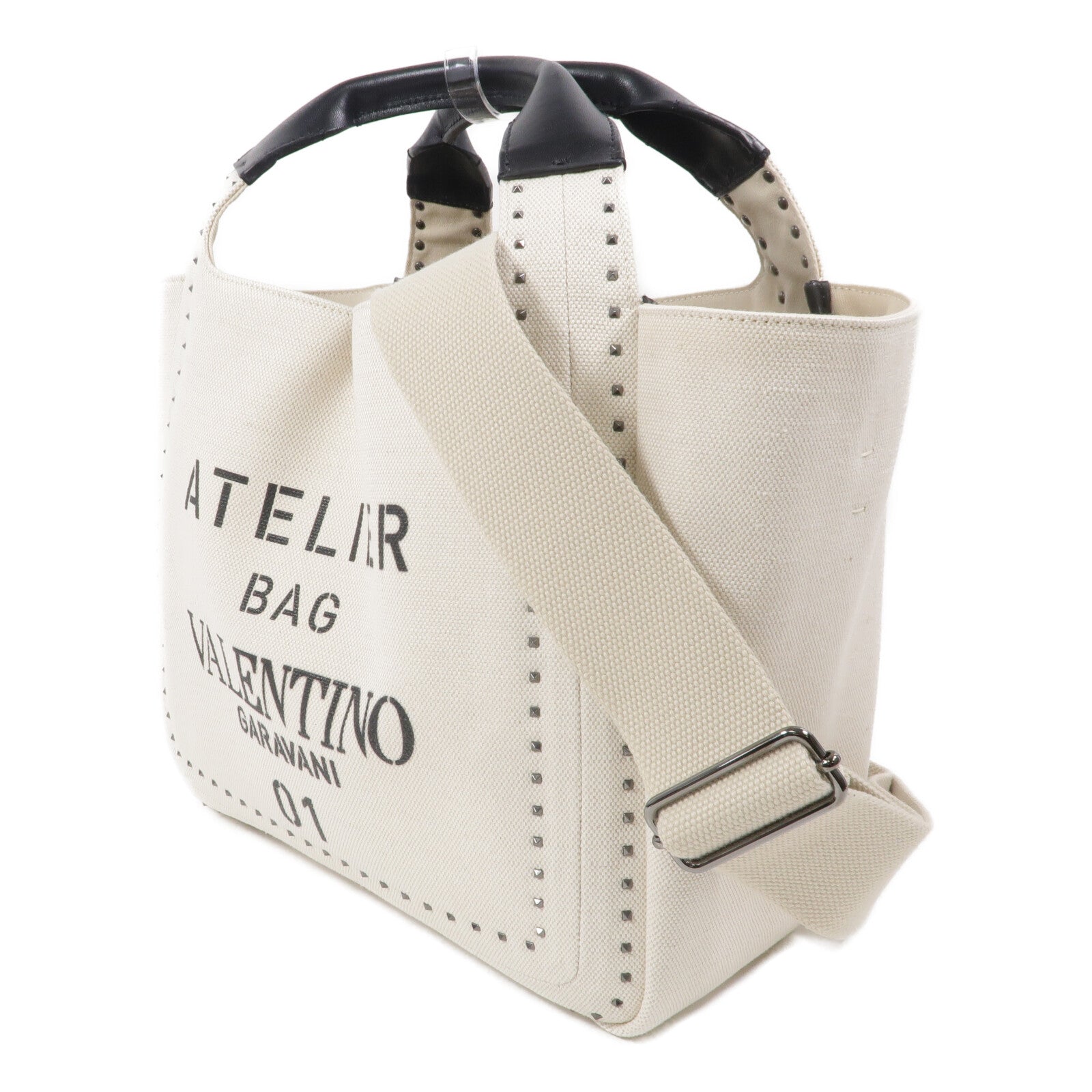 Valentino 帆布Atelier Bag手挽肩背兩用袋