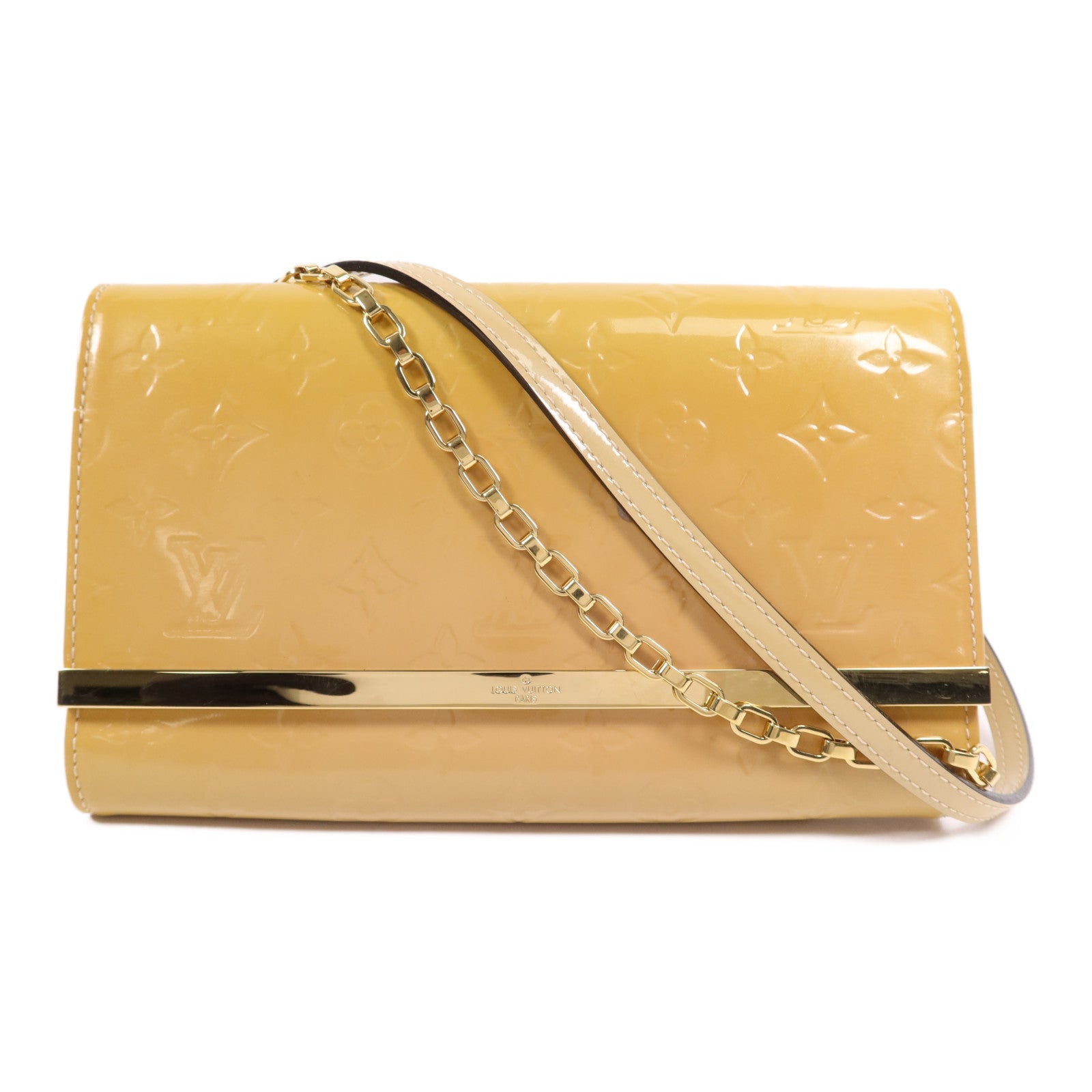LOUIS VUITTON Vernis Ana Pochette金扣鏈帶肩背袋