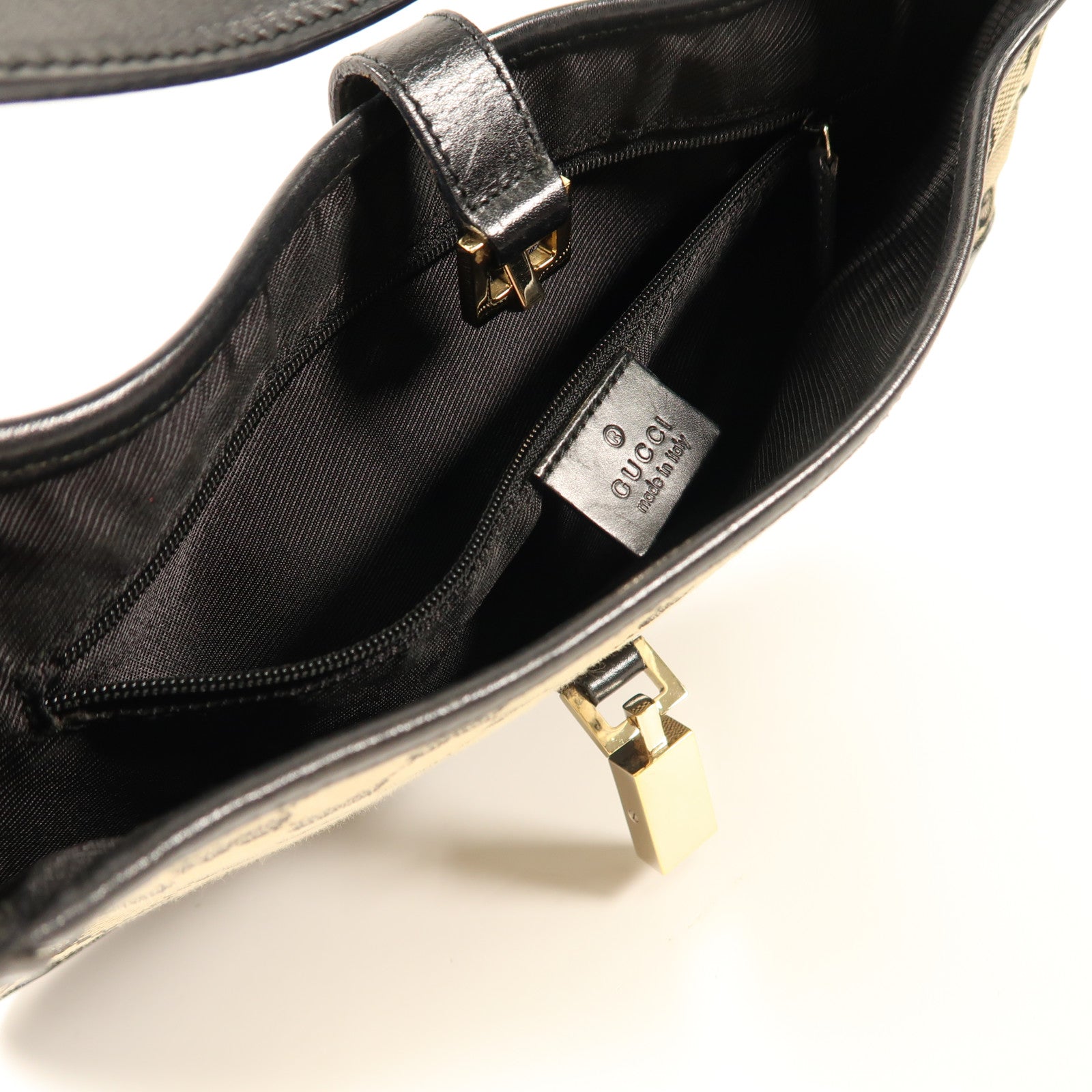 GUCCI 帆布Shoulder Bag金扣肩背袋