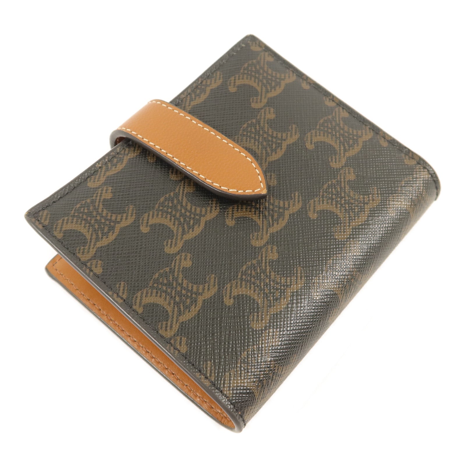CELINE 塗層帆布Small Strap Triomphe Wallet錢包
