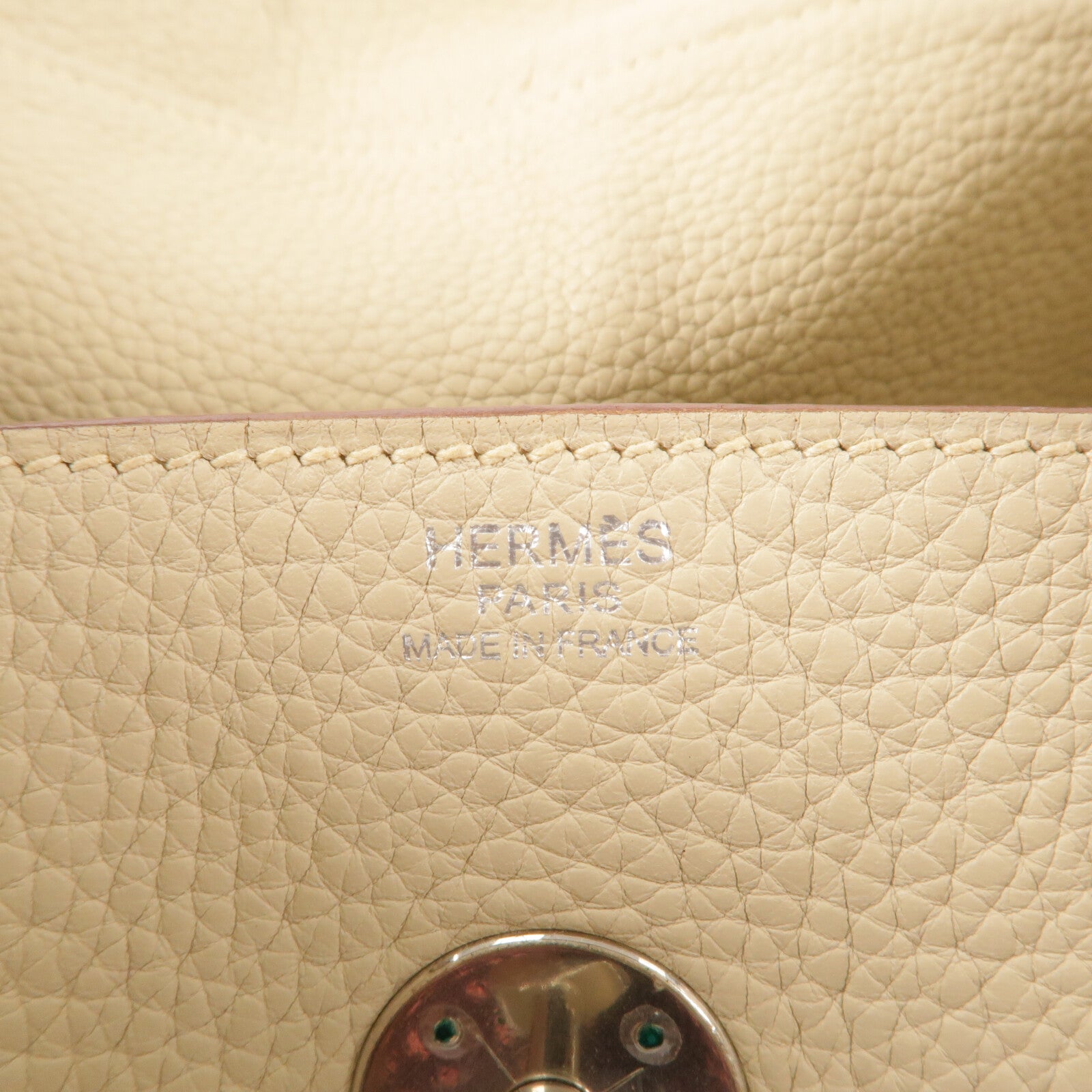 HERMES Clemence皮革Lindy 34手挽肩背兩用袋Craie