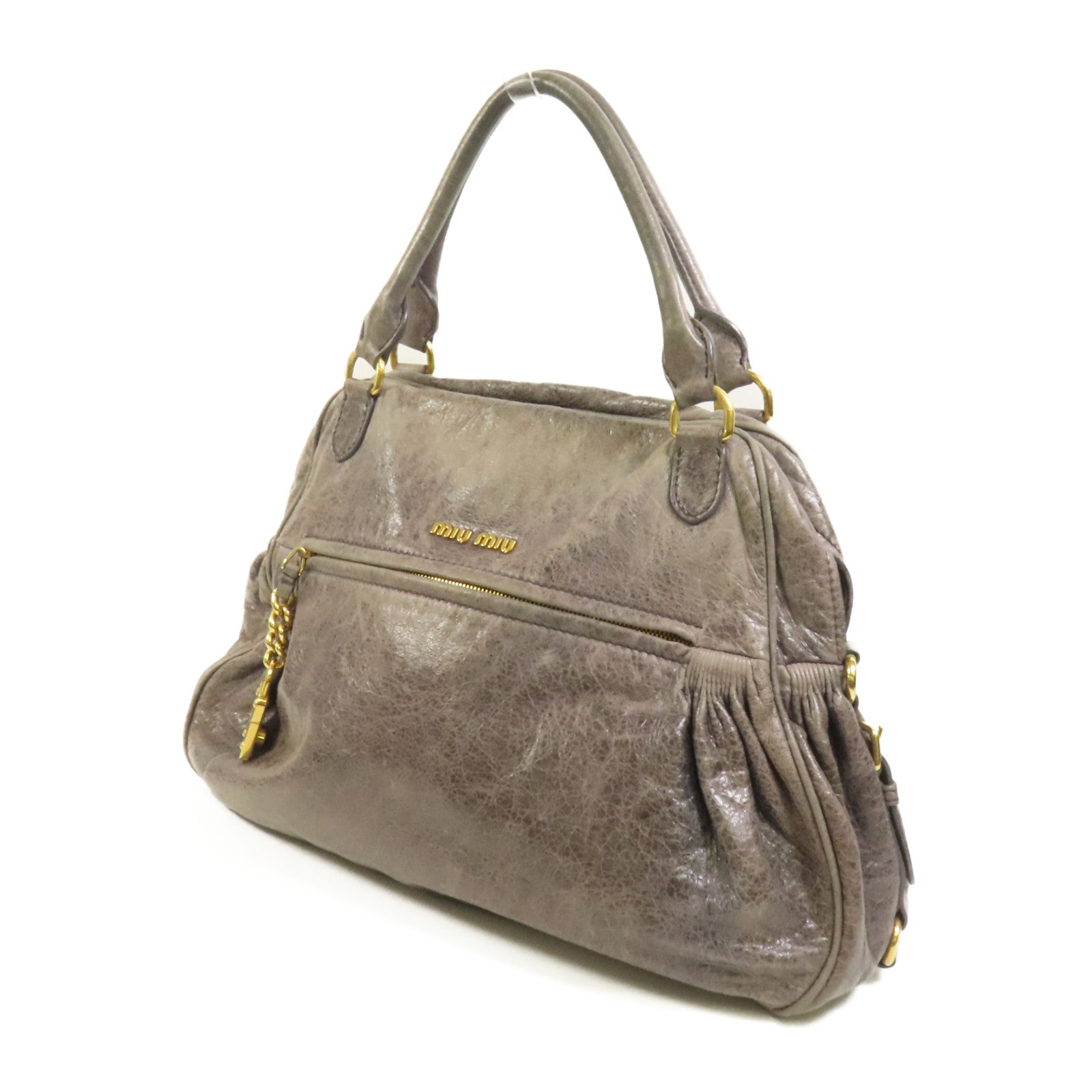 Miu Miu 牛皮皮革Handbag金扣手挽袋