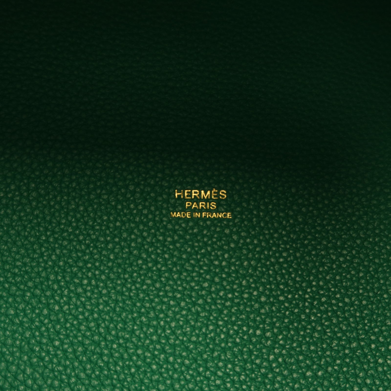 HERMES Clemence皮革Picotin MM金扣手挽袋Vert Vertigo絲絨綠