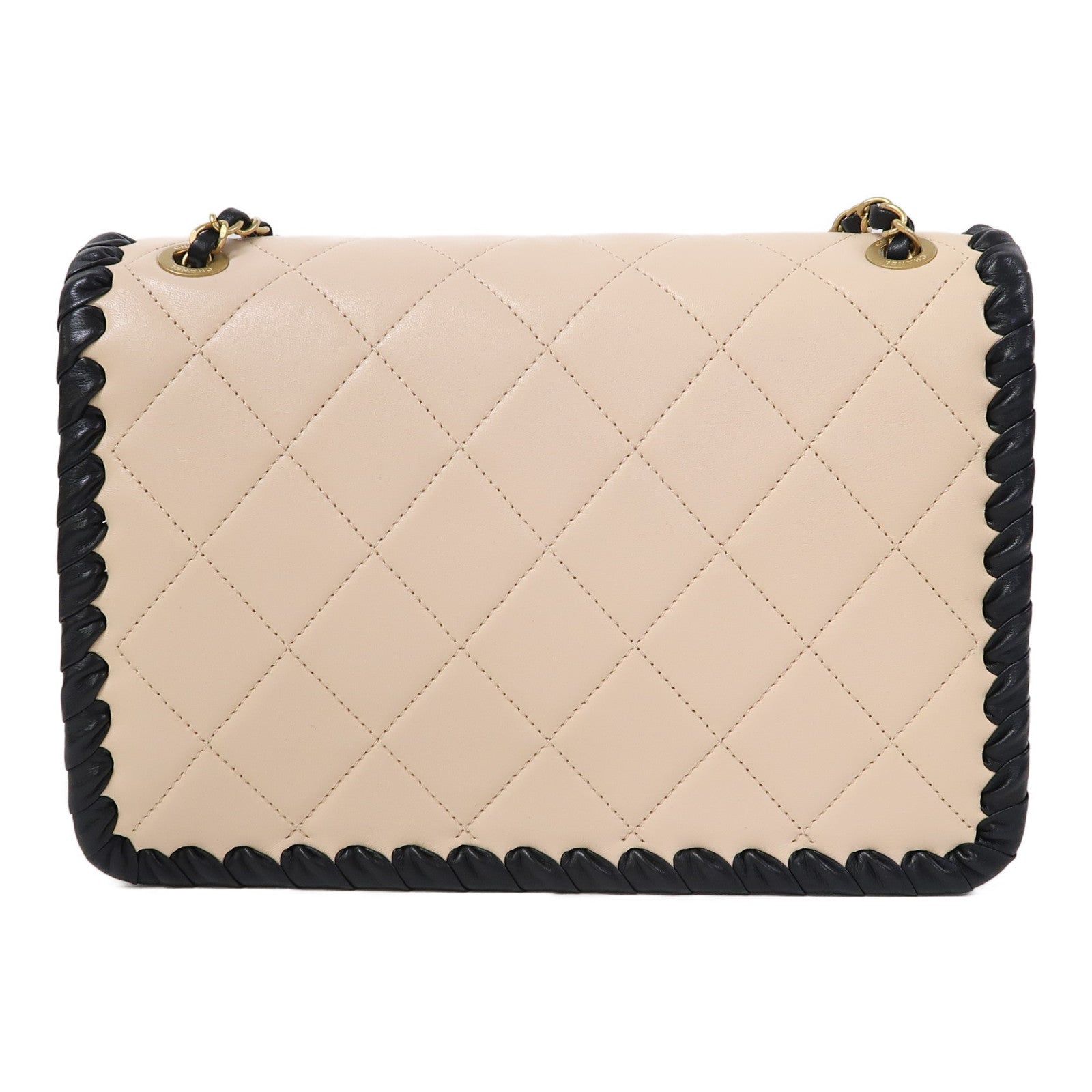 CHANEL 菱格牛皮皮革Shoulder Bag金扣鏈帶肩背袋粉紅色/黑色