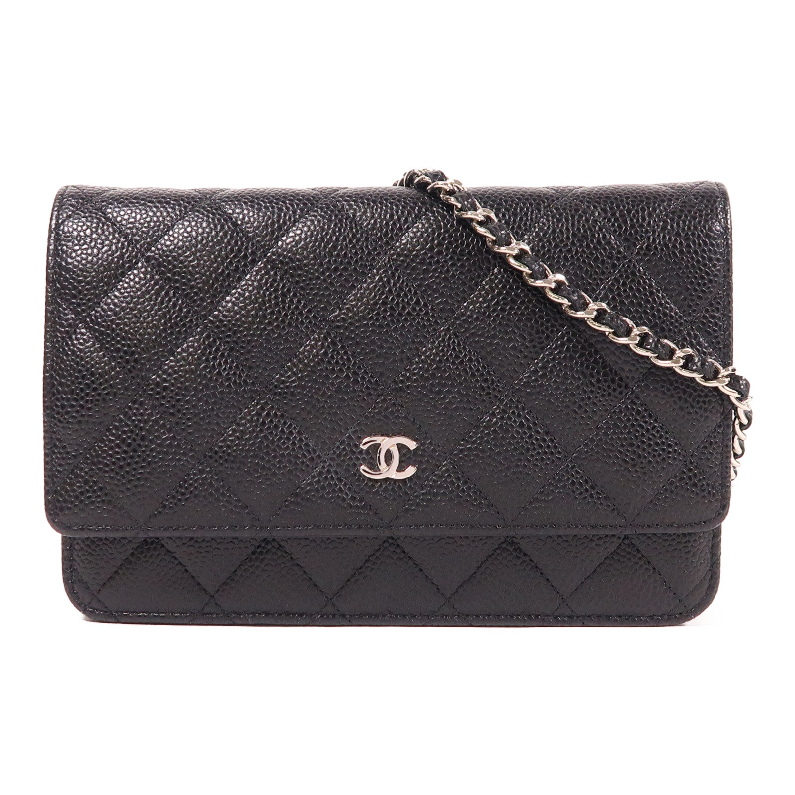 CHANEL 牛皮皮革WOC Wallet On Chain銀扣鏈帶肩背袋