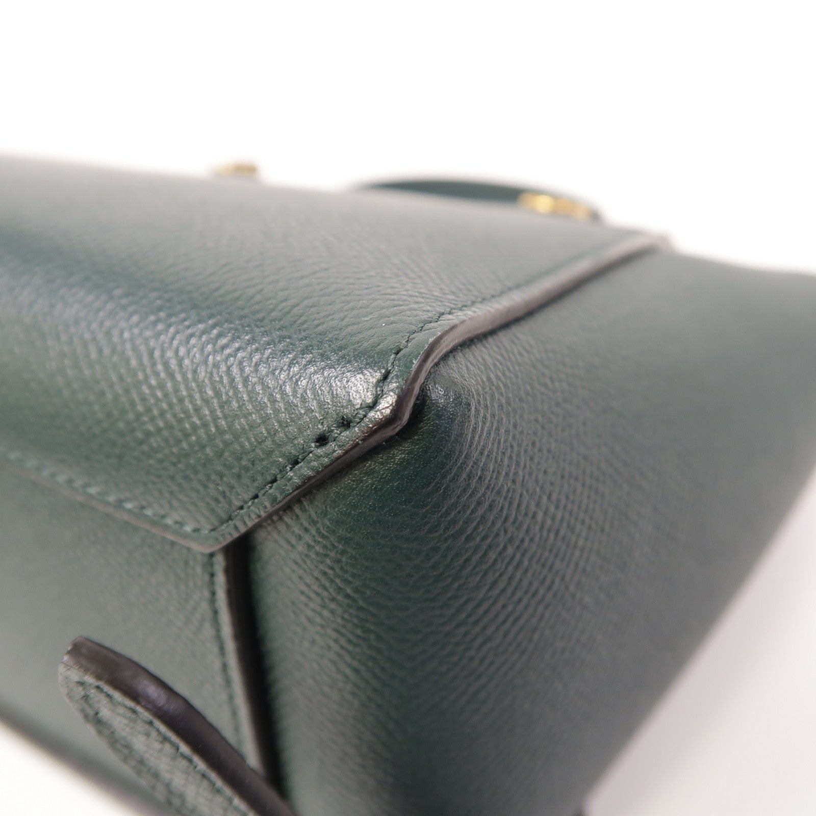 CELINE 牛皮皮革Belt Bag金扣手挽肩背兩用袋綠色