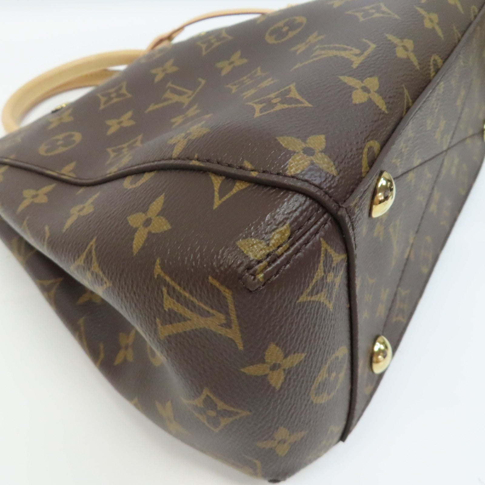 LOUIS VUITTON Monogram Montaigne MM金扣手挽肩背兩用袋啡色