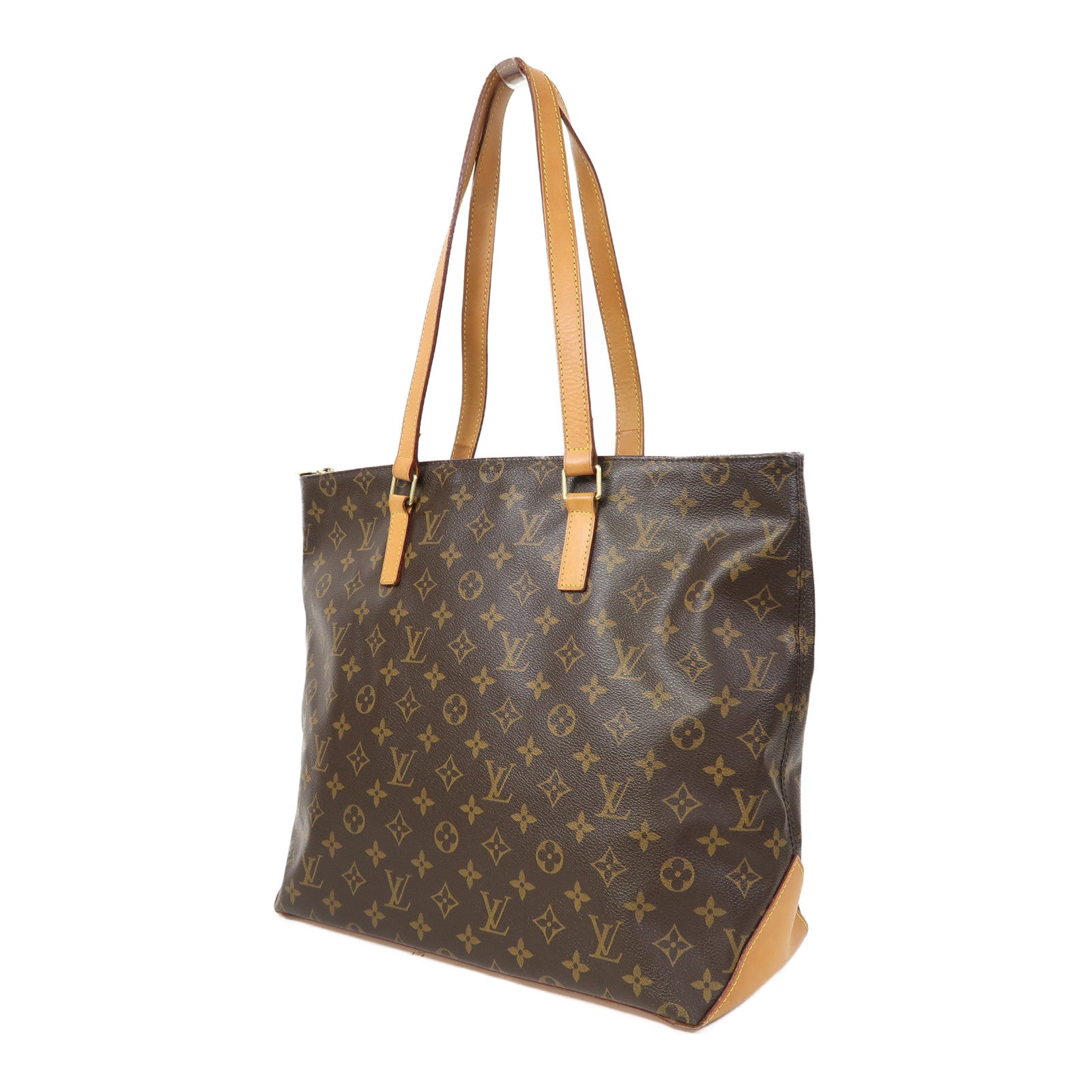 LOUIS VUITTON Monogram Cabas Mezzo金扣肩背袋啡色