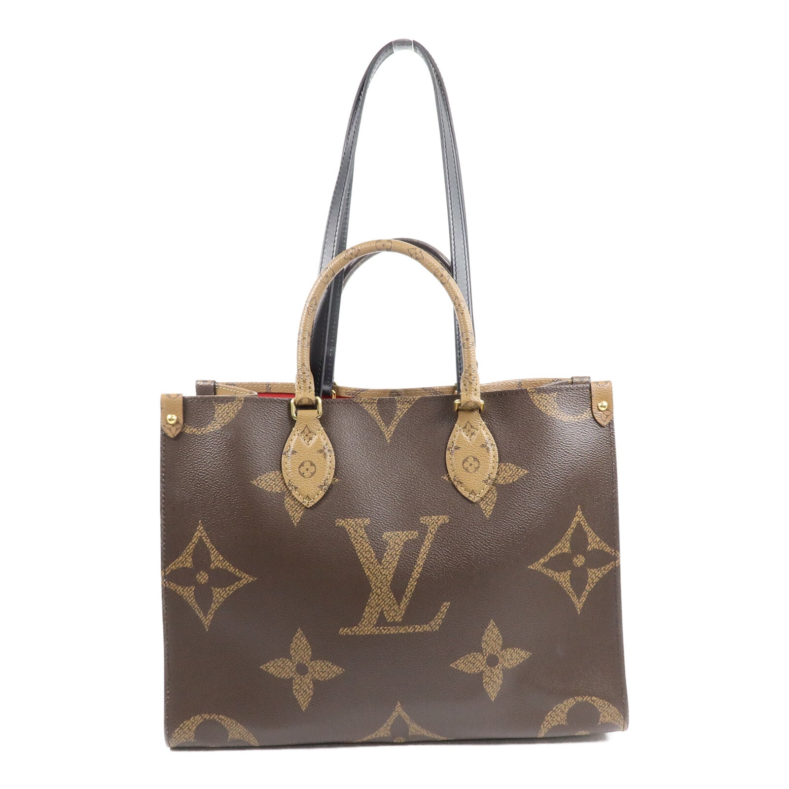 LOUIS VUITTON Monogram Giant On The Go MM金扣手挽肩背兩用袋