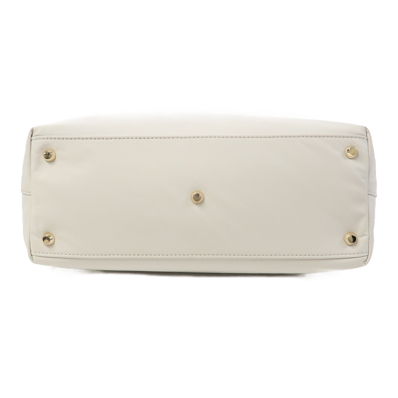 agnes b. 尼龍Tote Bag金扣肩背袋白色