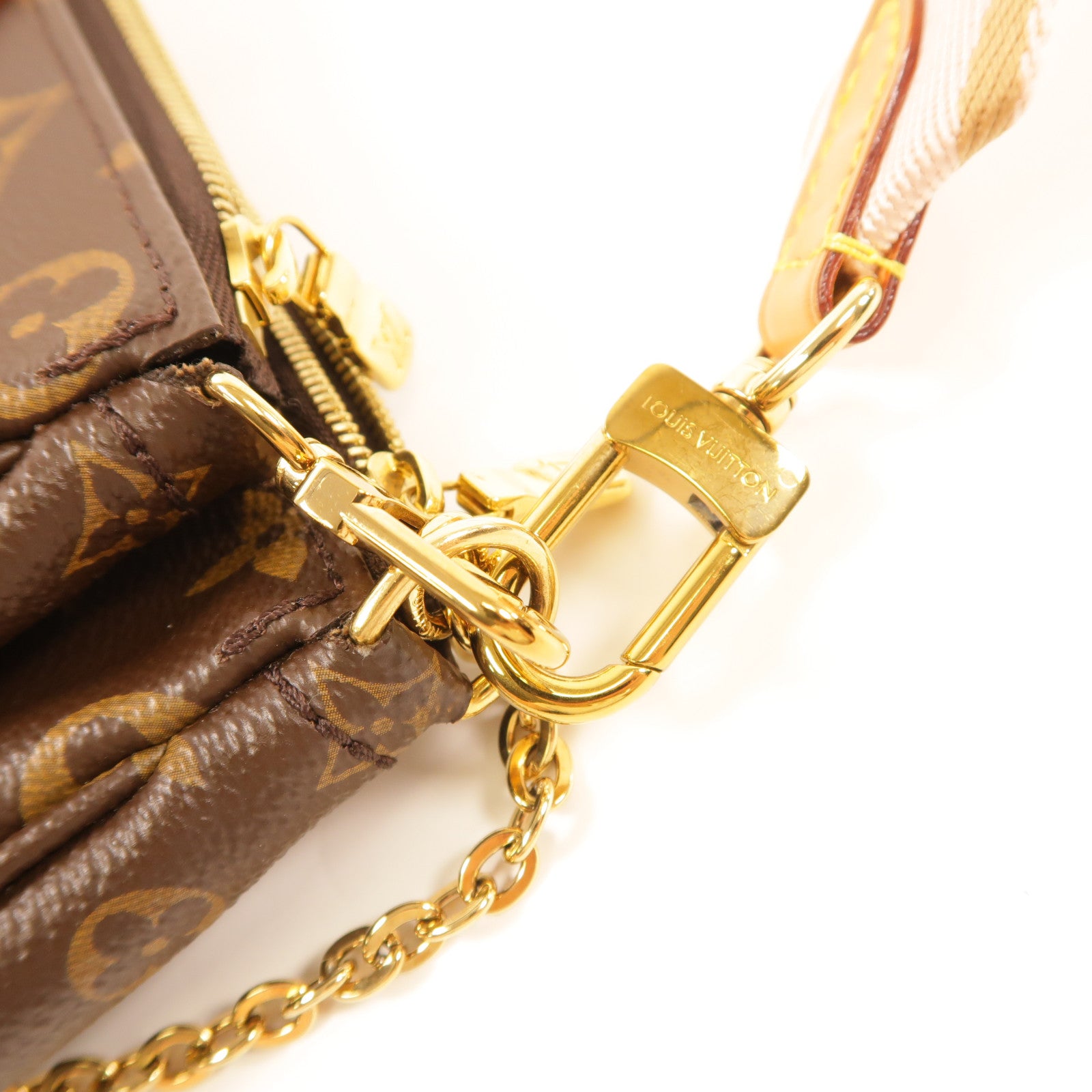 LOUIS VUITTON Monogram Multi Pochette Accessoires金扣手挽肩背兩用袋