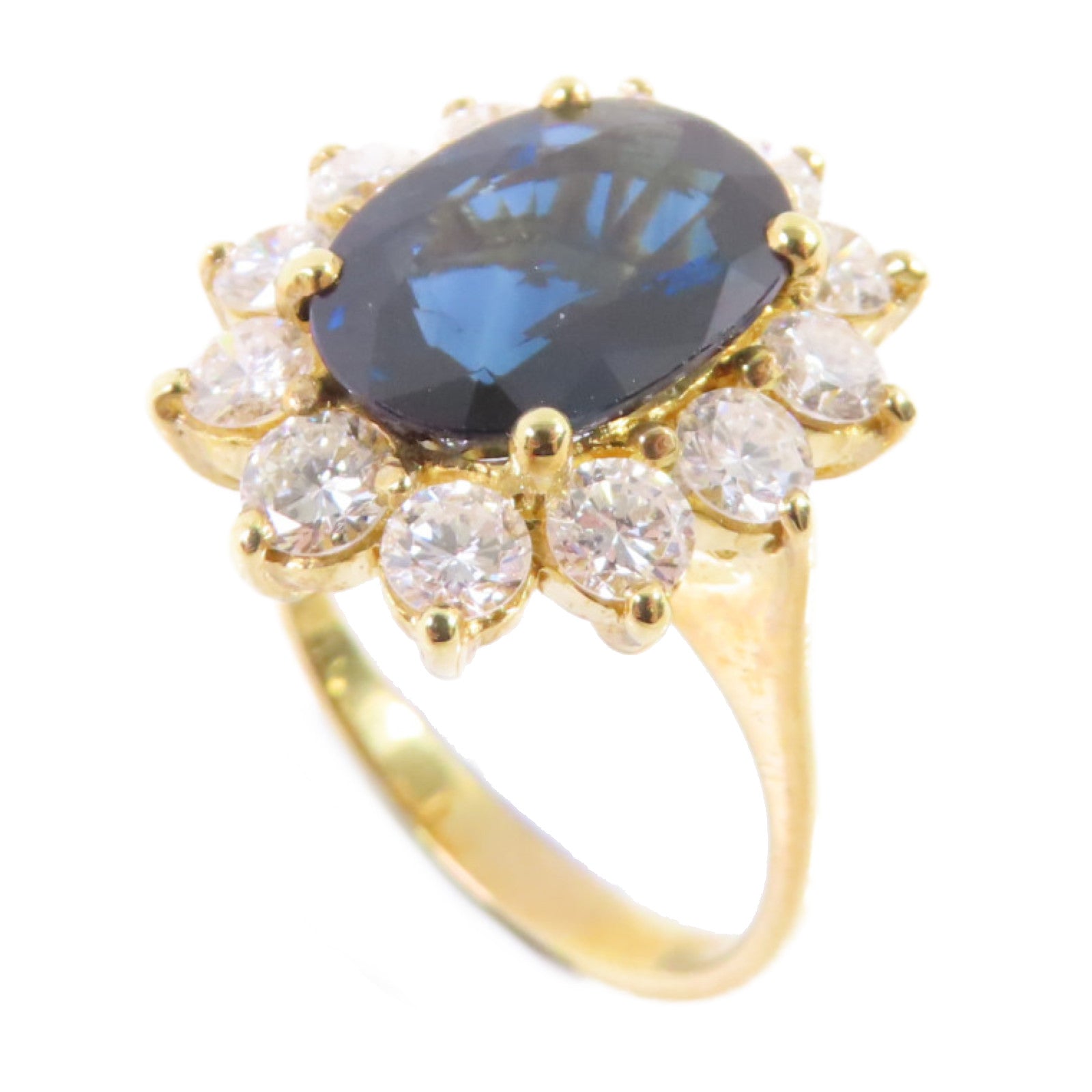 JEWELRY 18K黃金/藍寶石/鑽石Sapphire/Diamond Ring戒指US#6