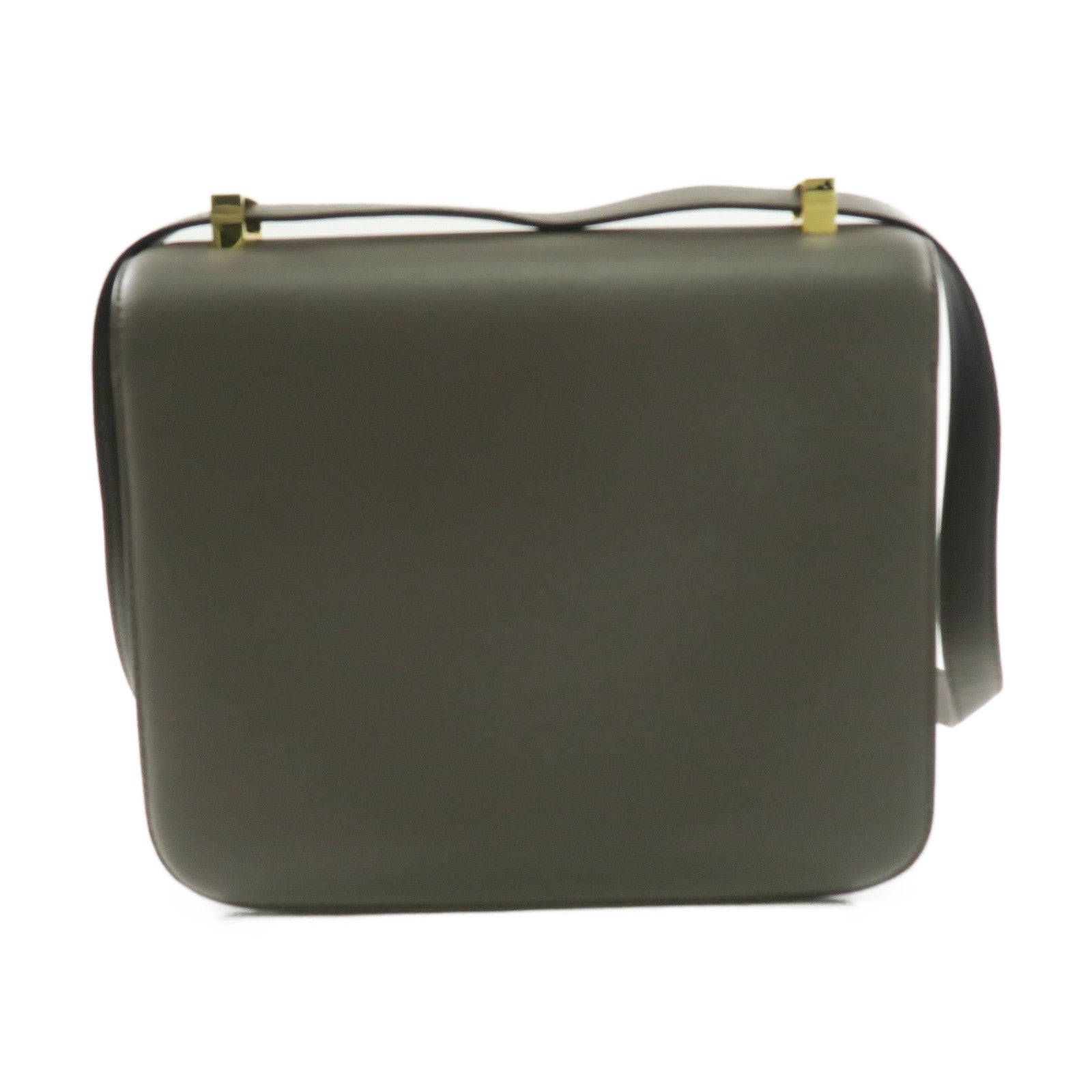 HERMES Swift皮革Constance 24金扣肩背袋Gris Etain錫器灰色