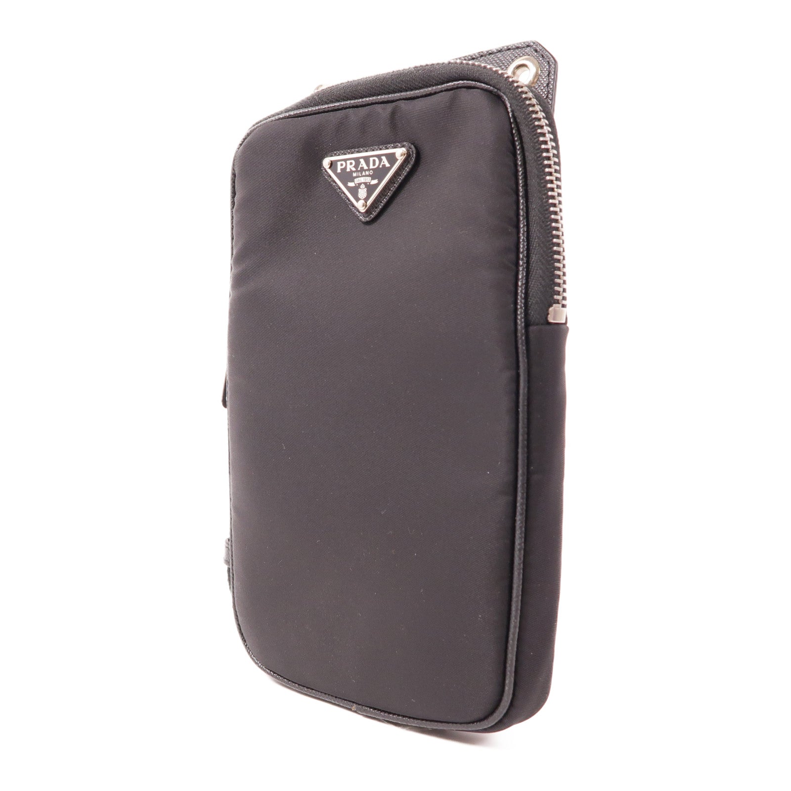 PRADA 尼龍Shoulder Bag銀扣肩背袋