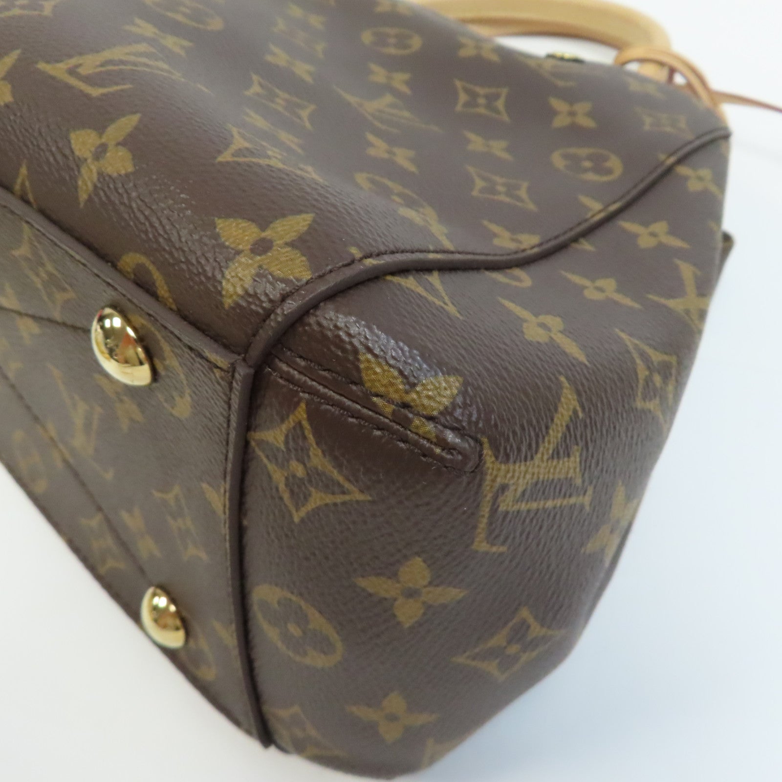 LOUIS VUITTON Monogram Montaigne MM金扣手挽肩背兩用袋啡色