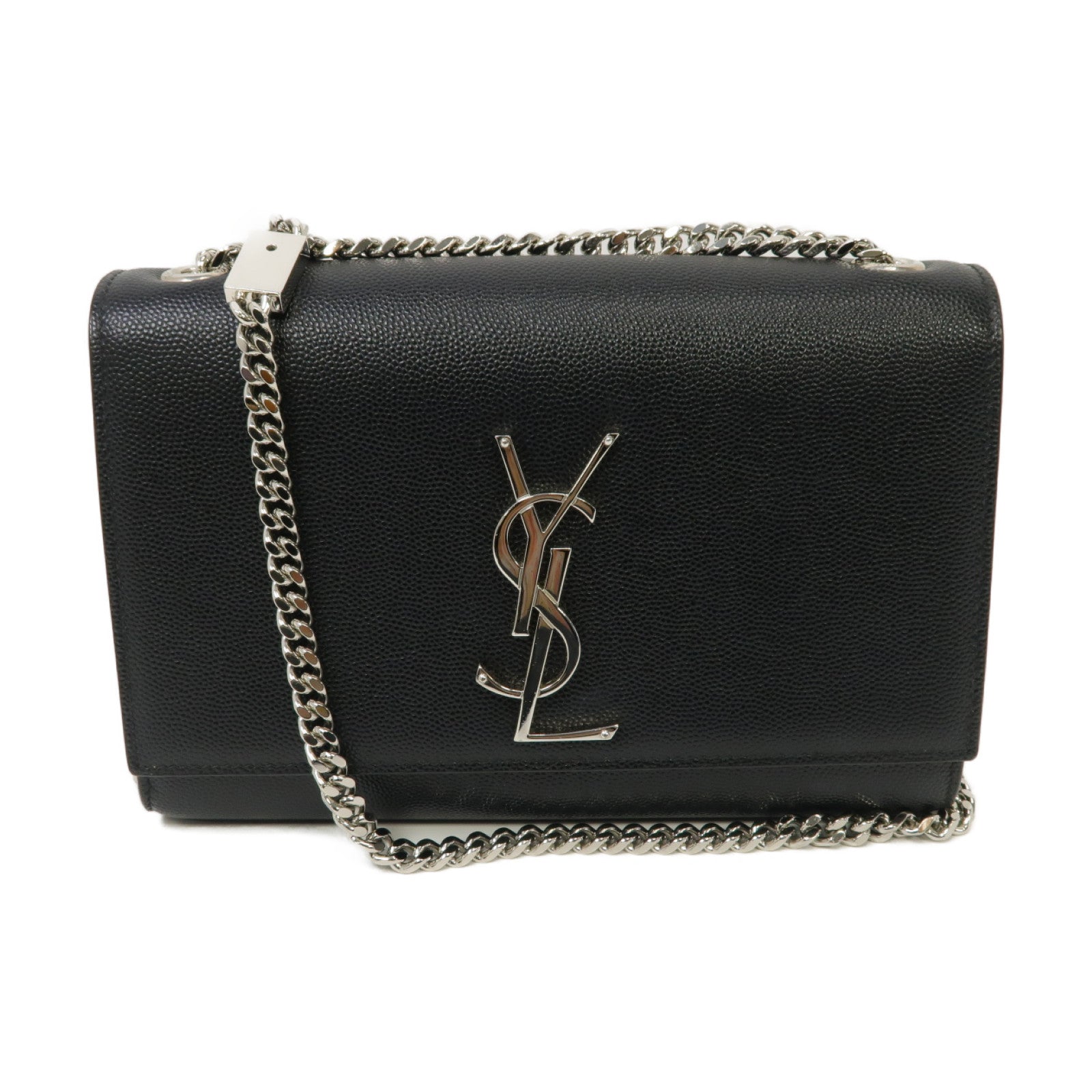 YVES SAINT LAURENT 牛皮皮革Kate Chain Shoulder Bag銀扣鏈帶肩背袋