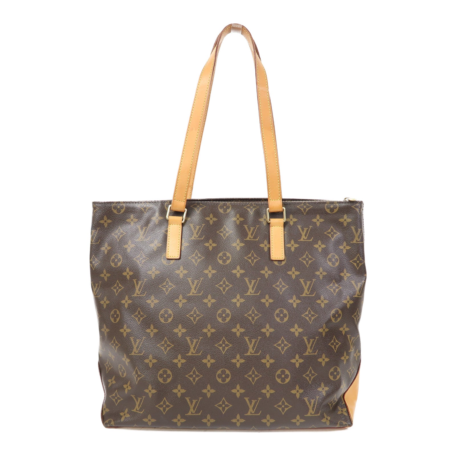 LOUIS VUITTON Monogram Cabas Mezzo金扣肩背袋啡色