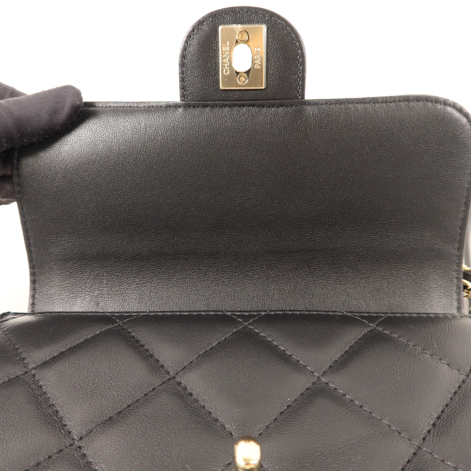 CHANEL 牛皮皮革Co Co Lady Flap Bag金扣手挽肩背兩用袋