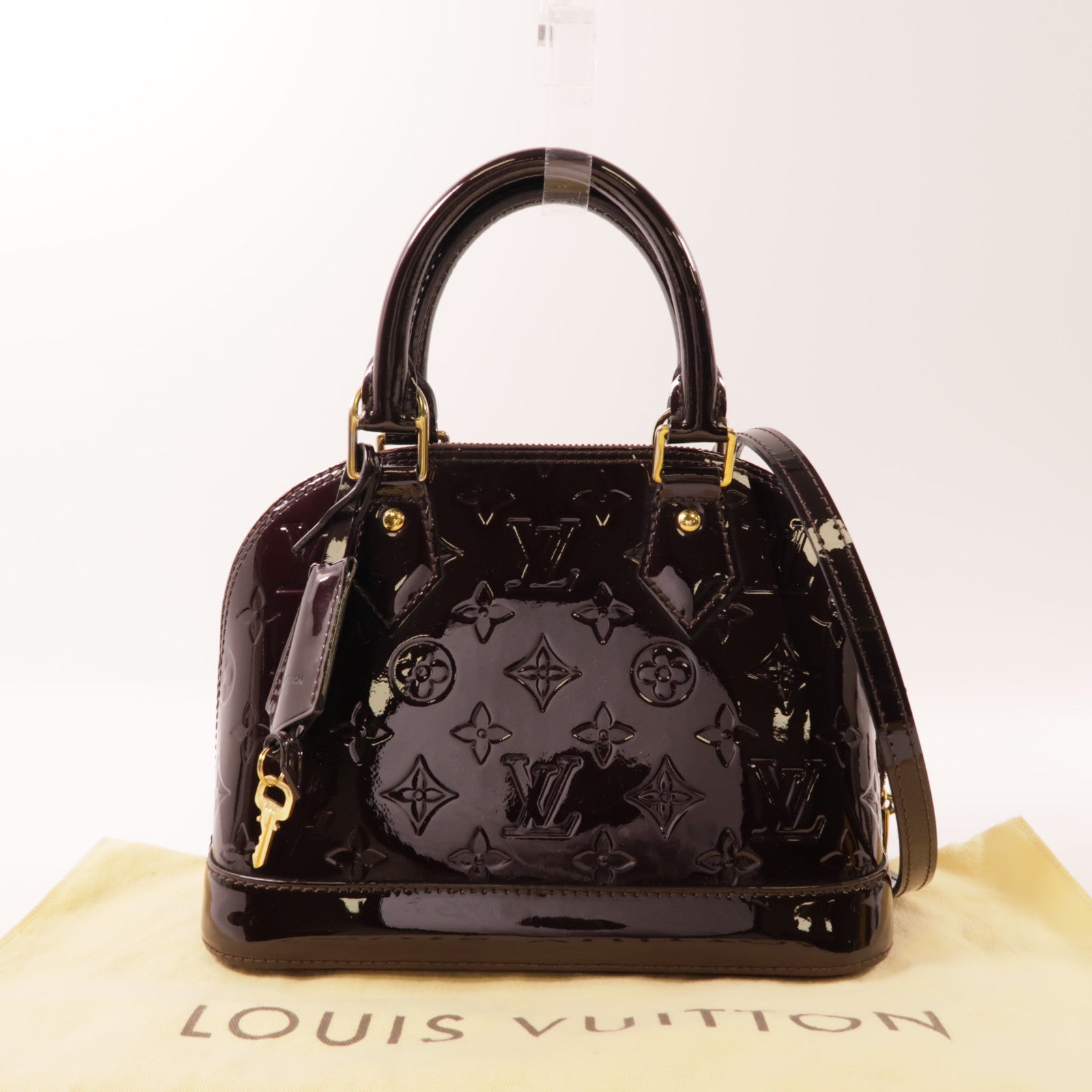 LOUIS VUITTON Vernis Alma BB金扣手挽肩背兩用袋
