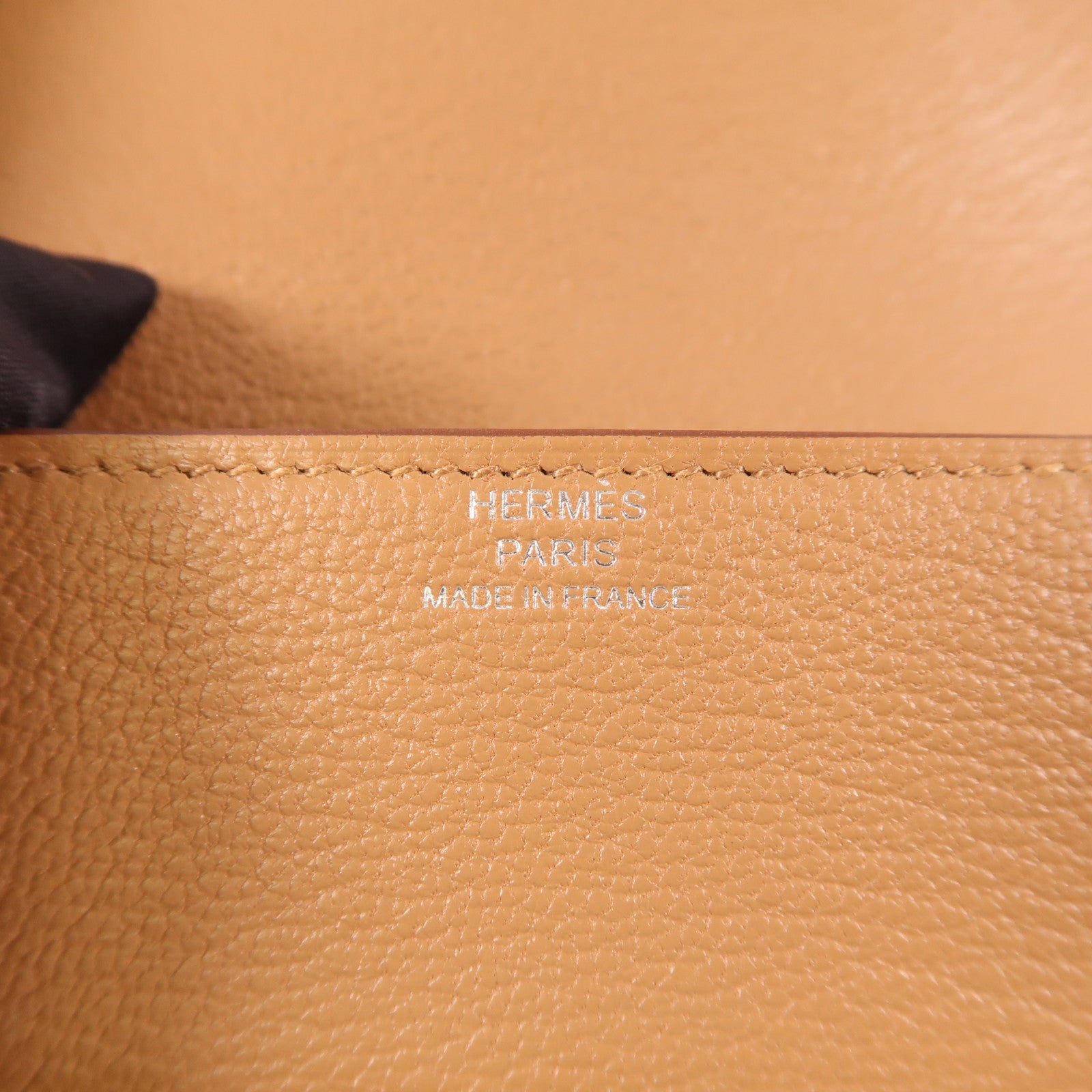HERMES Chevre皮革Roulis Slim銀扣錢包