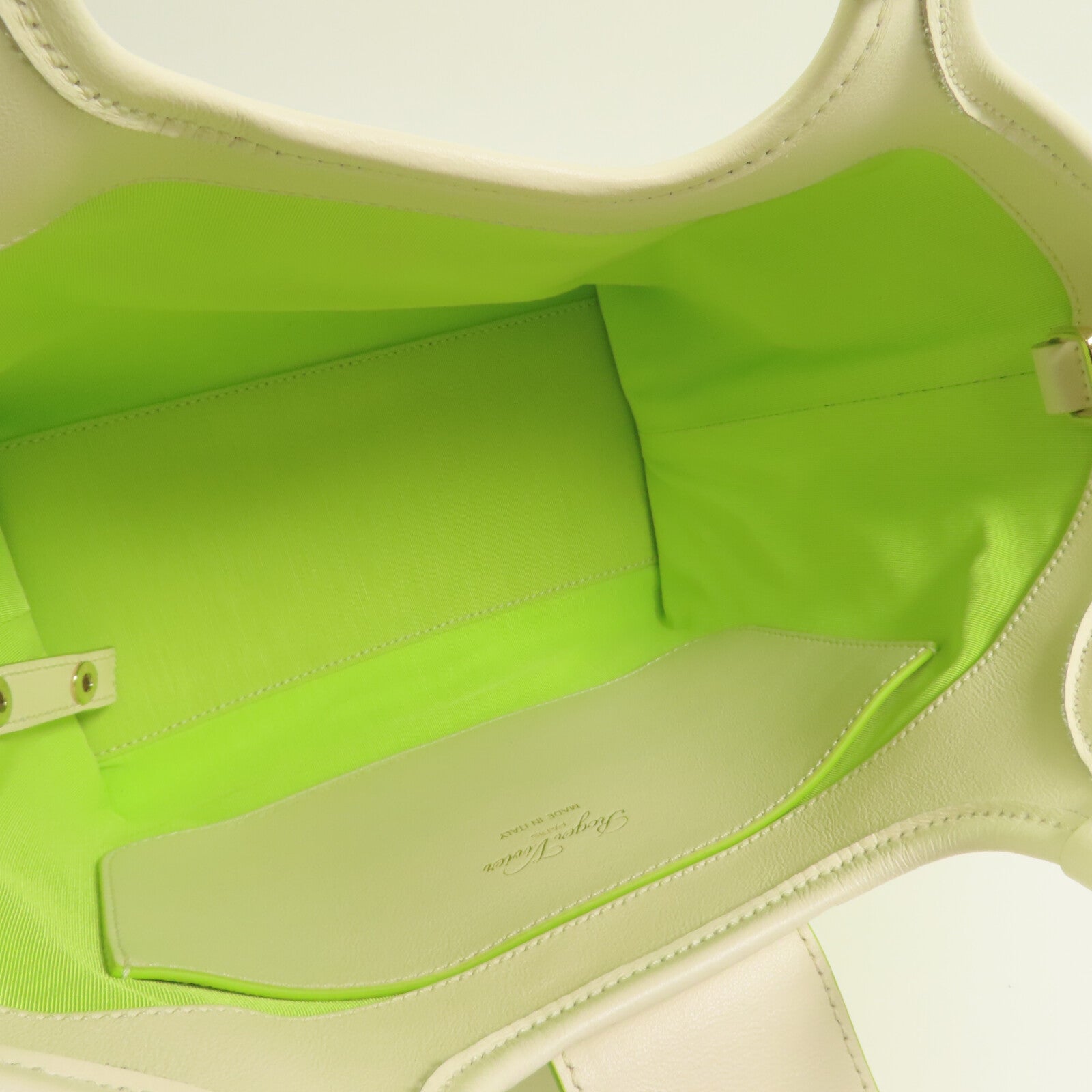 Roger Vivier 帆布2Way Shoulder Bag銀扣手挽肩背兩用袋