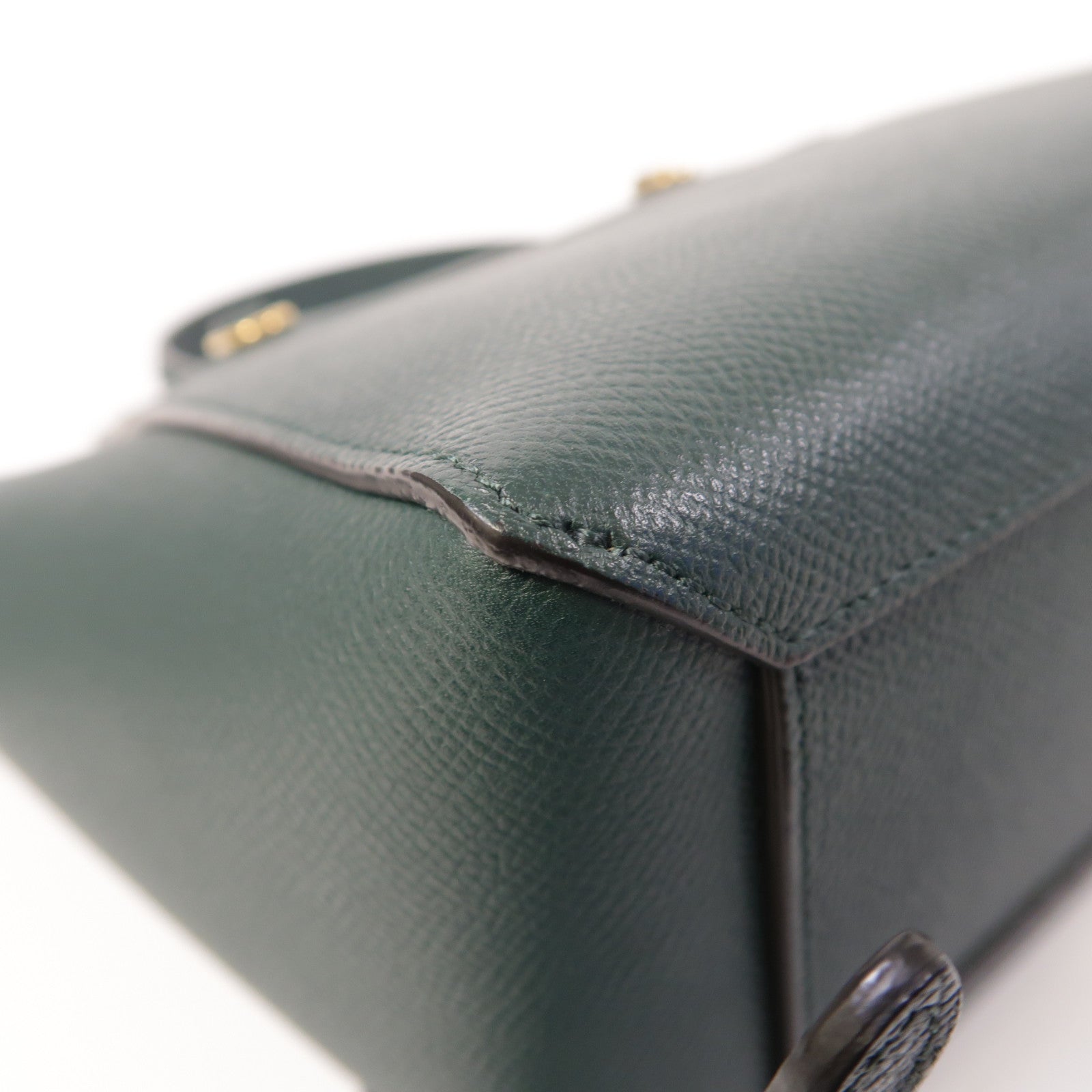 CELINE 牛皮皮革Belt Bag金扣手挽肩背兩用袋綠色