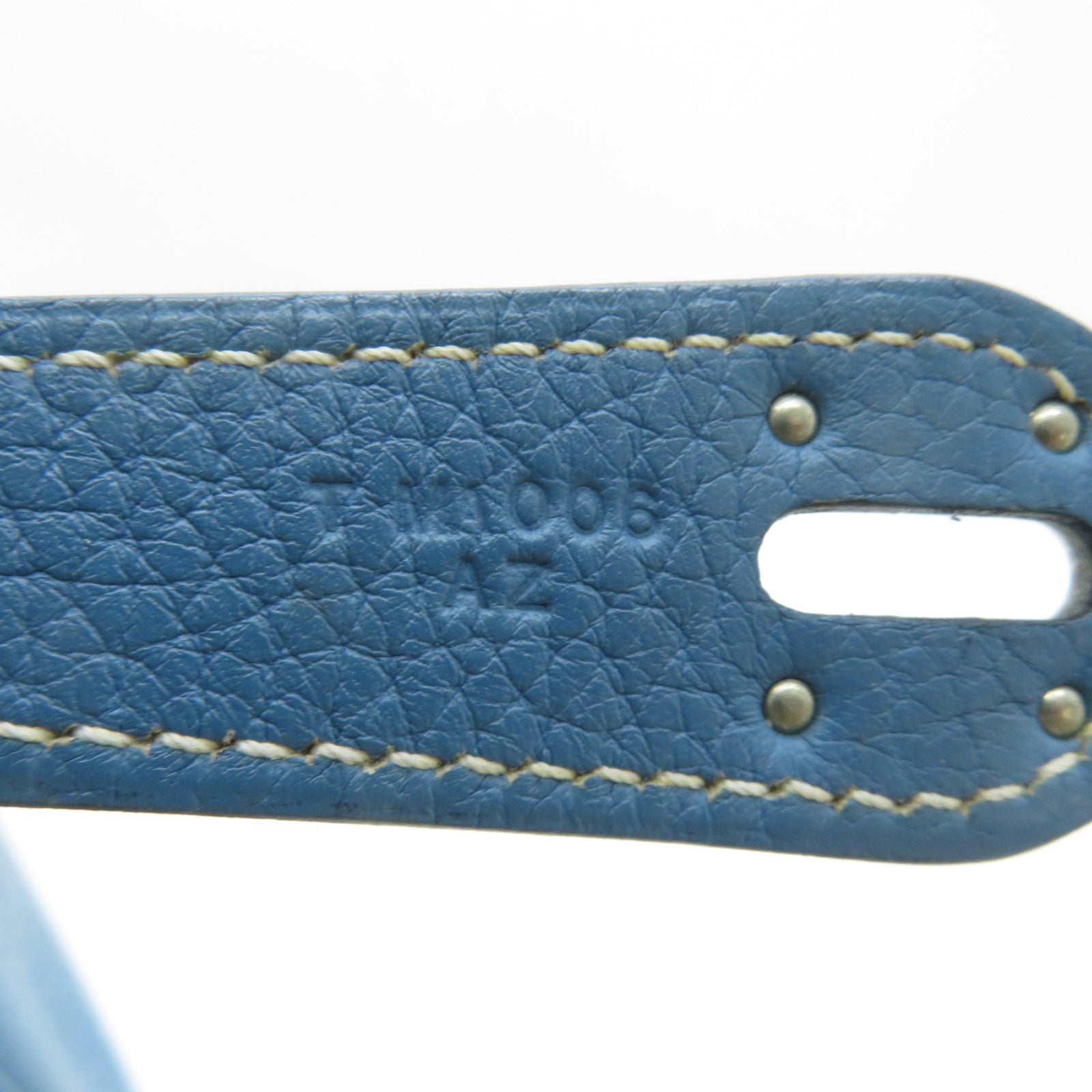 HERMES **【激減優惠】Clemence皮革Lindy 30銀扣手挽肩背兩用袋Blue Jean牛仔藍色