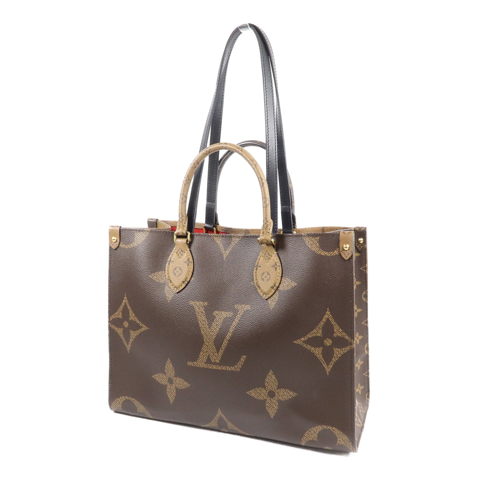 LOUIS VUITTON Monogram Giant On The Go MM金扣手挽肩背兩用袋