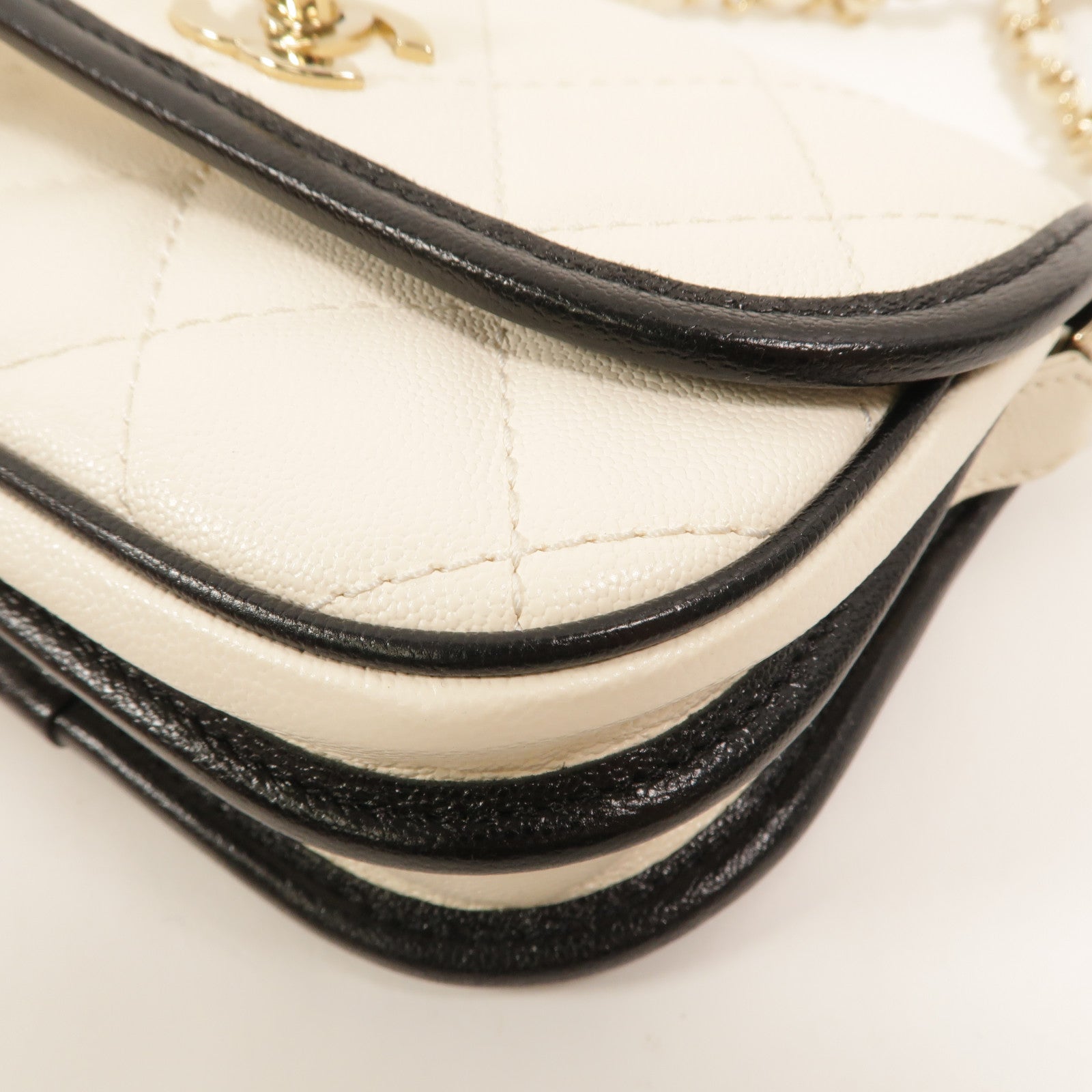 CHANEL 牛皮皮革Mini Round Flap Messenger Bag肩背袋
