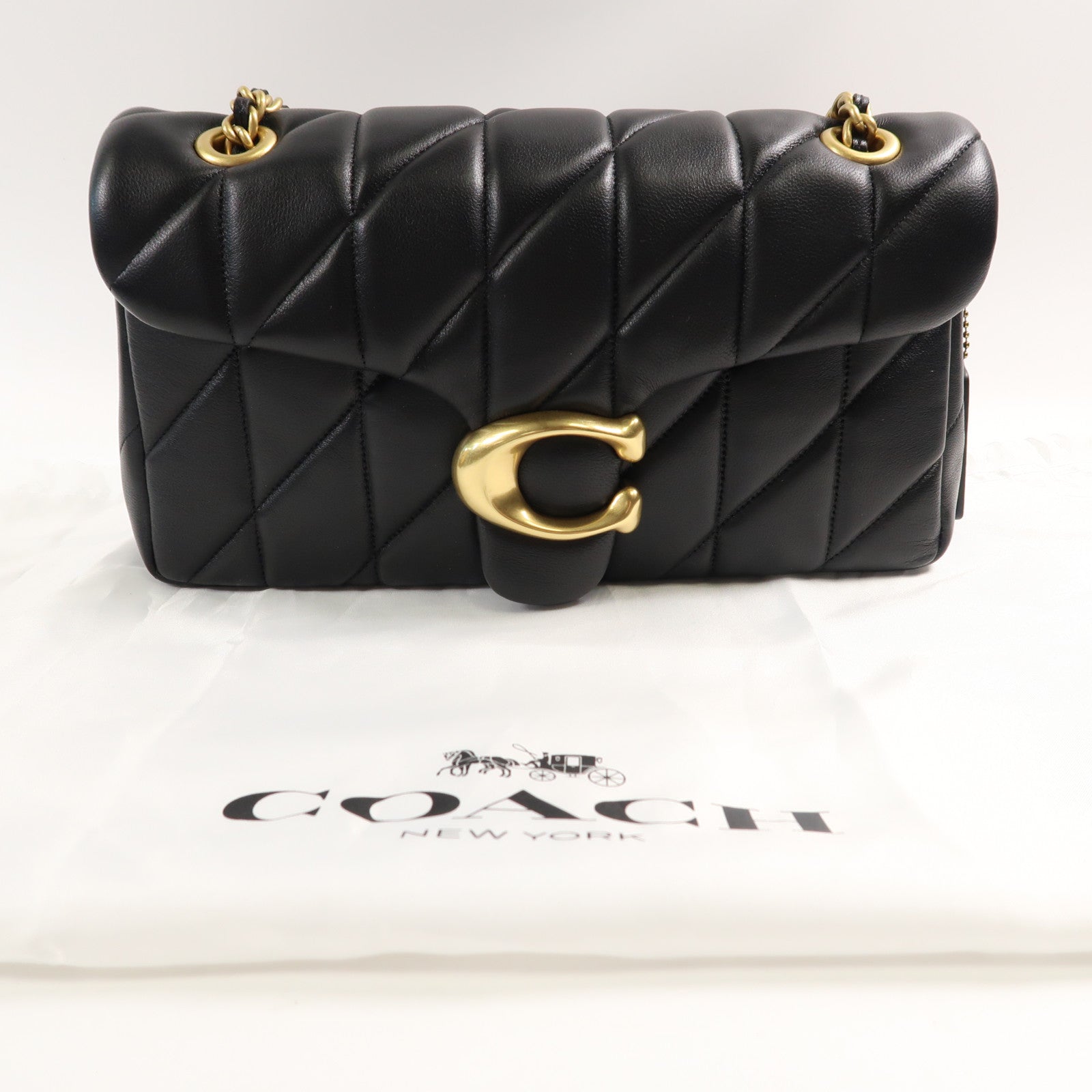 COACH 羊皮皮革Shoulder Bag金扣鏈帶肩背袋