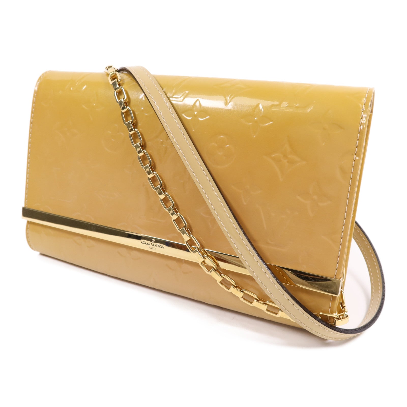 LOUIS VUITTON Vernis Ana Pochette金扣鏈帶肩背袋