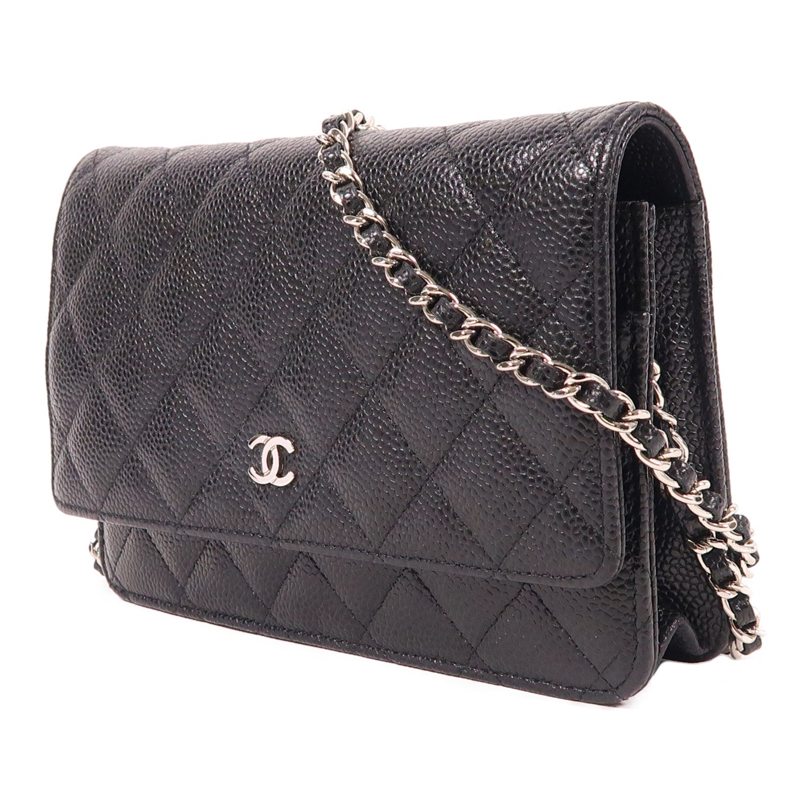 CHANEL 牛皮皮革WOC Wallet On Chain銀扣鏈帶肩背袋