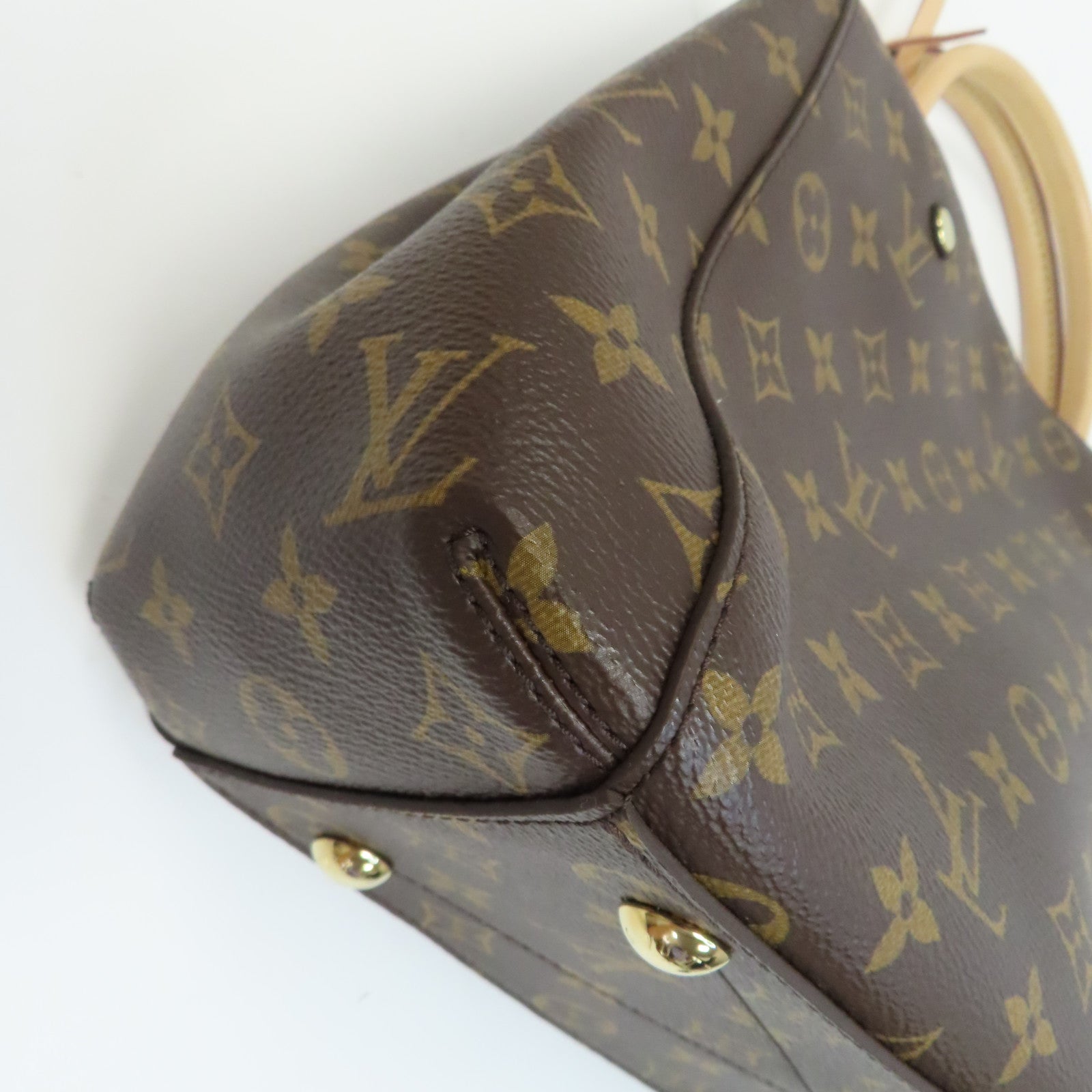 LOUIS VUITTON Monogram Montaigne MM金扣手挽肩背兩用袋啡色