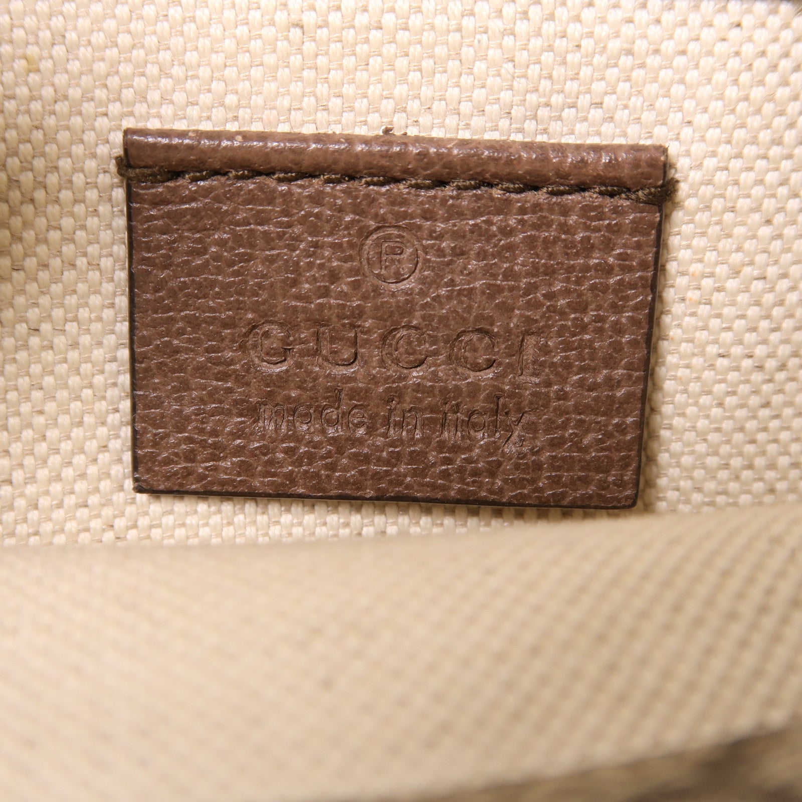 GUCCI 塗層帆布Messenger Bag金扣肩背袋啡色