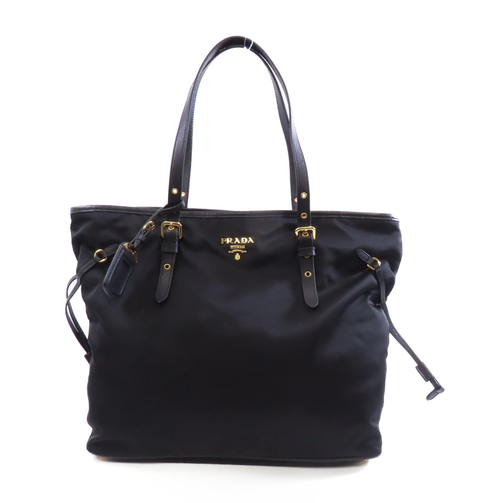 PRADA 尼龍Shoulder Bag金扣肩背袋黑色