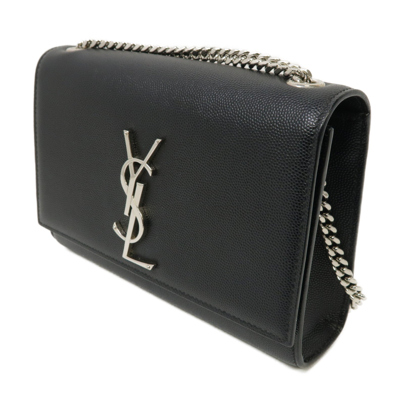 YVES SAINT LAURENT 牛皮皮革Kate Chain Shoulder Bag銀扣鏈帶肩背袋