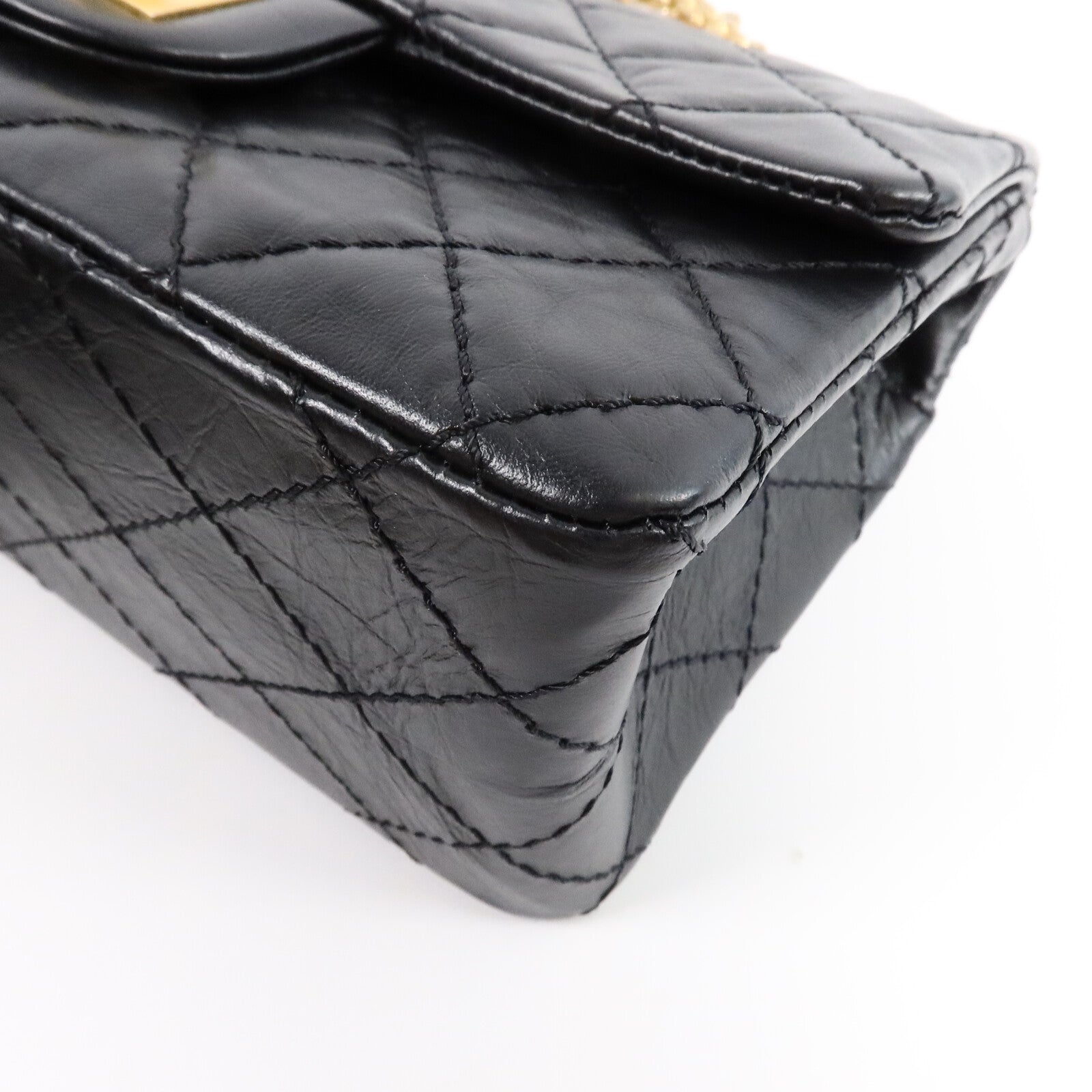 CHANEL 牛皮皮革2.55 Mini鏈帶肩背袋
