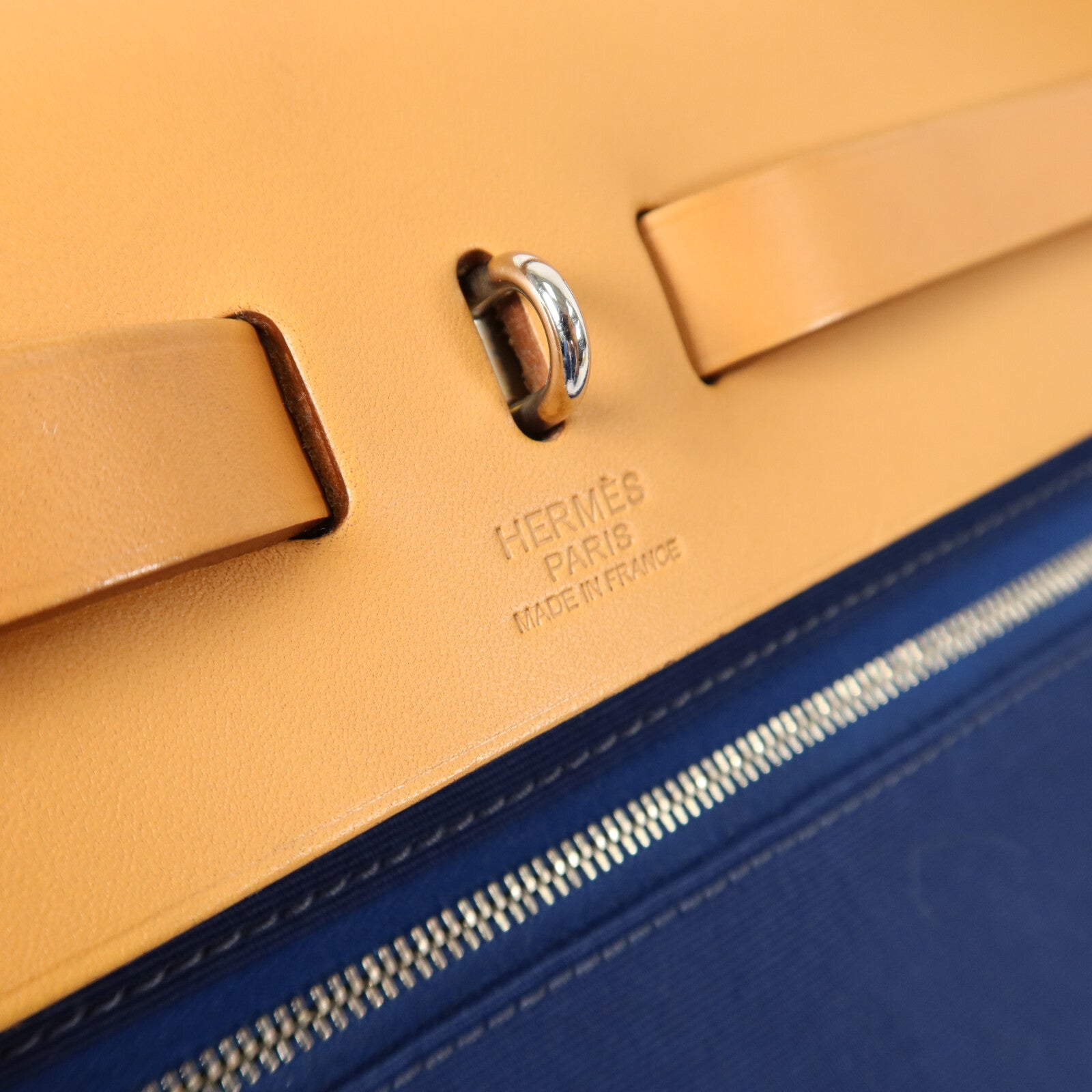 HERMES 帆布Herbag PM手挽肩背兩用袋Blue
