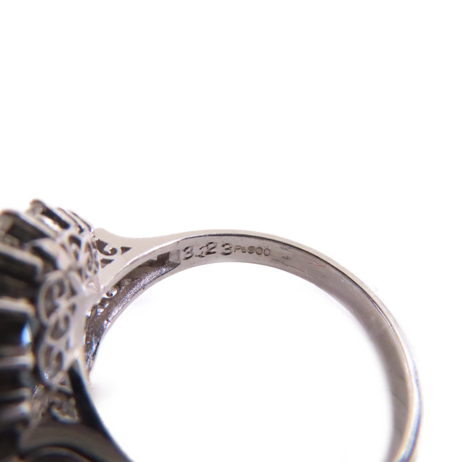 JEWELRY PT900鉑金/3.23ct海藍寶石/0.69ct鑽石Aquamarine Diamond Ring 戒指US#7