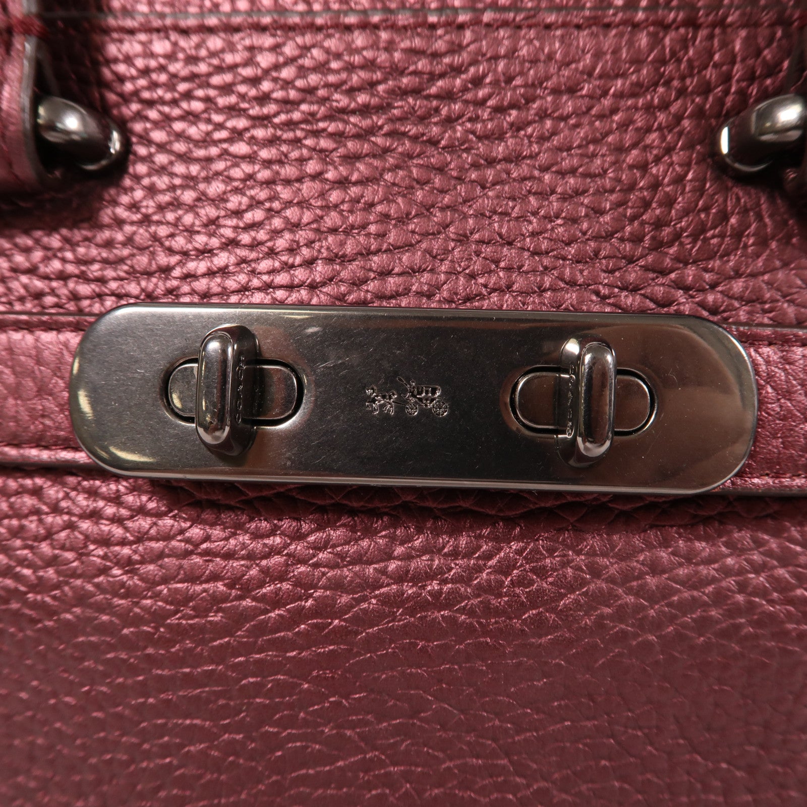 COACH 牛皮皮革Shoulder Bag肩背袋珠紅色