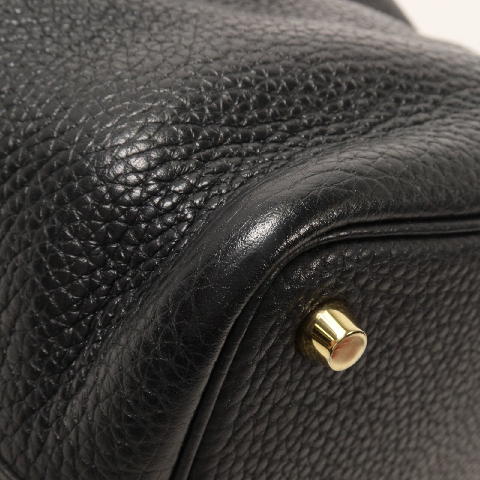 HERMES Clemence皮革Picotin PM手挽袋Noir