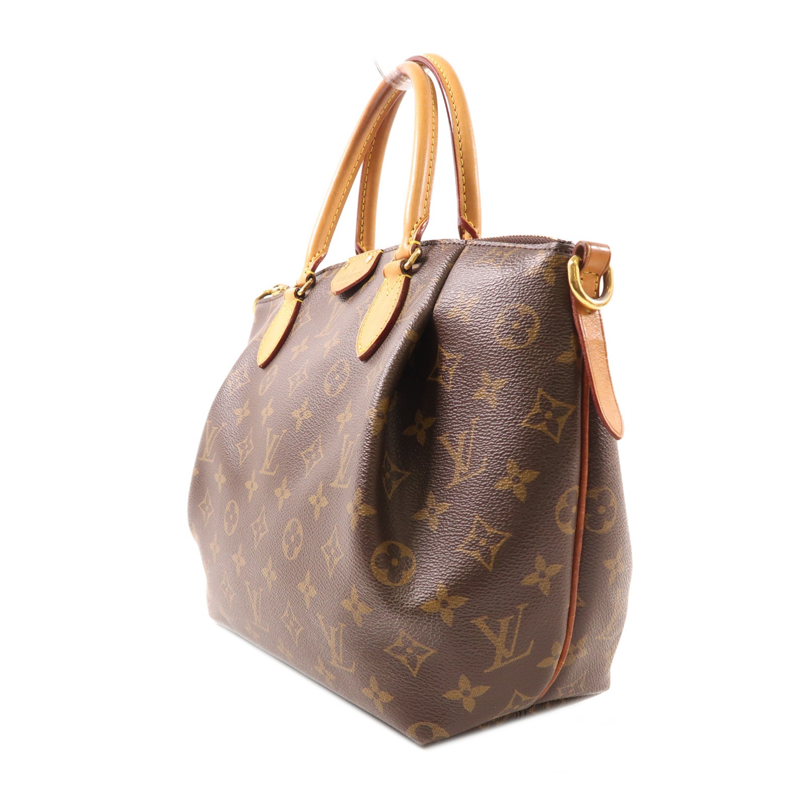 LOUIS VUITTON Monogram Turenne MM金扣手挽肩背兩用袋棕色