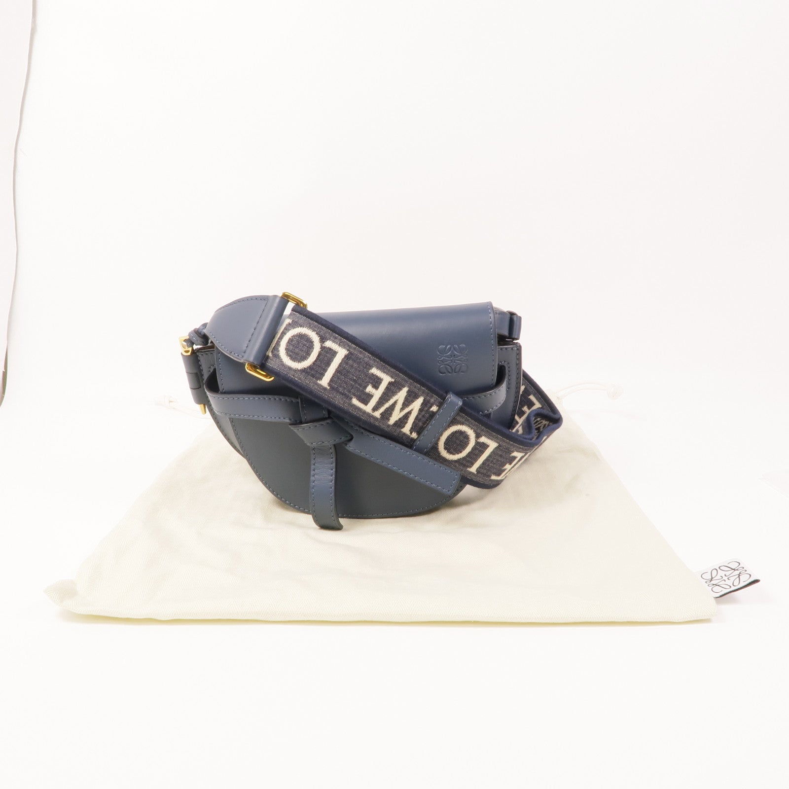 LOEWE 牛皮皮革Mini Gate金扣肩背袋