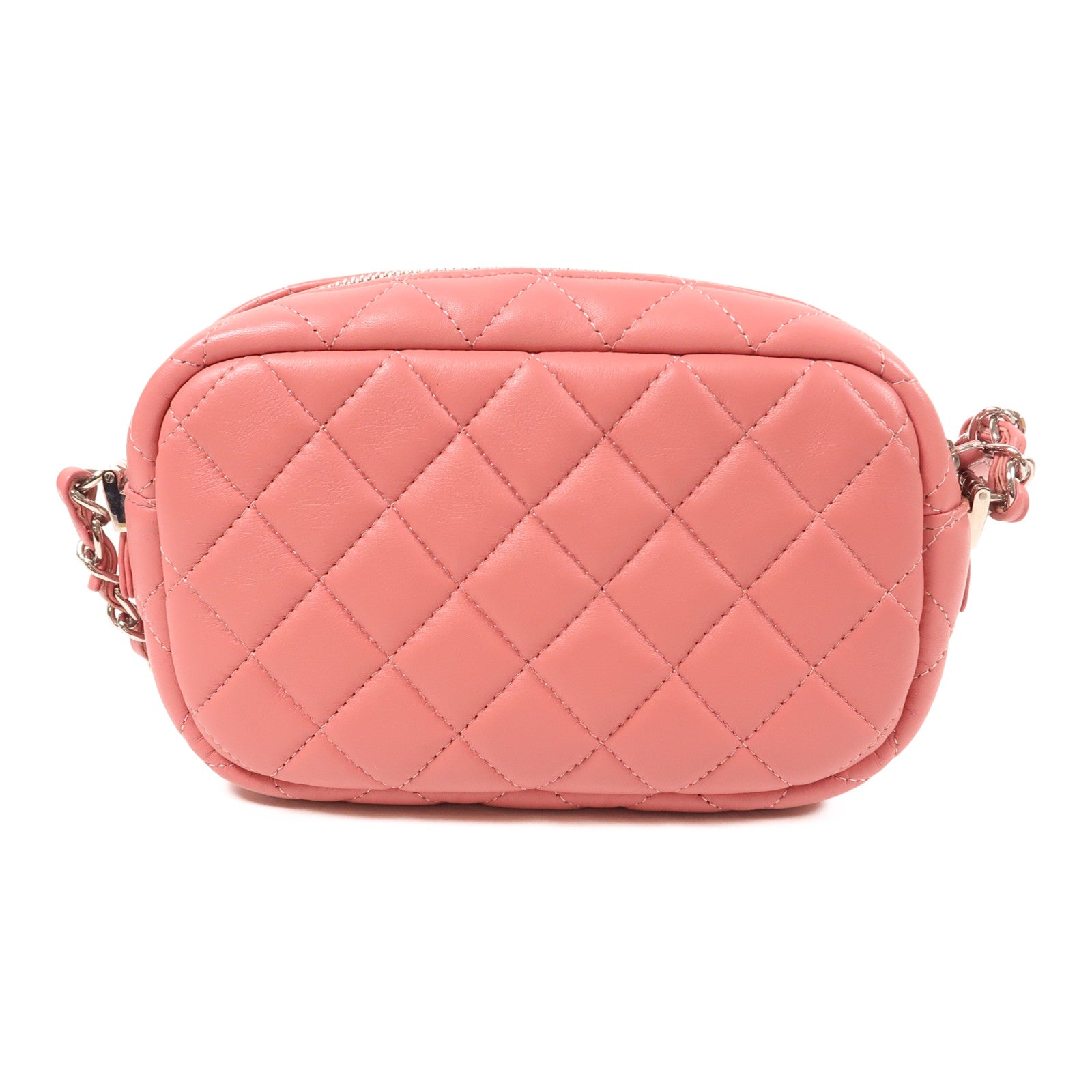 CHANEL 【激減優惠】羊皮皮革Camera Bag銀扣鏈帶肩背袋